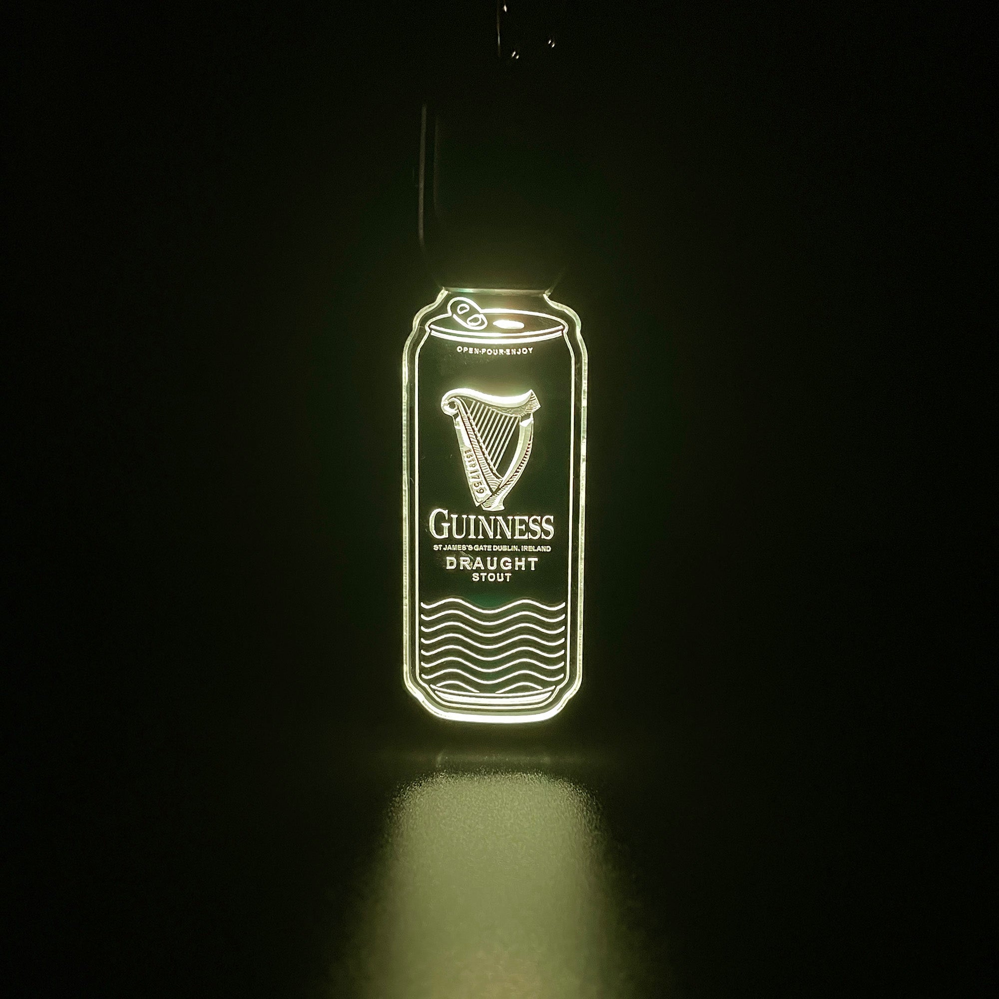 Guinness Beer Can LED Light Acrylic Keychain