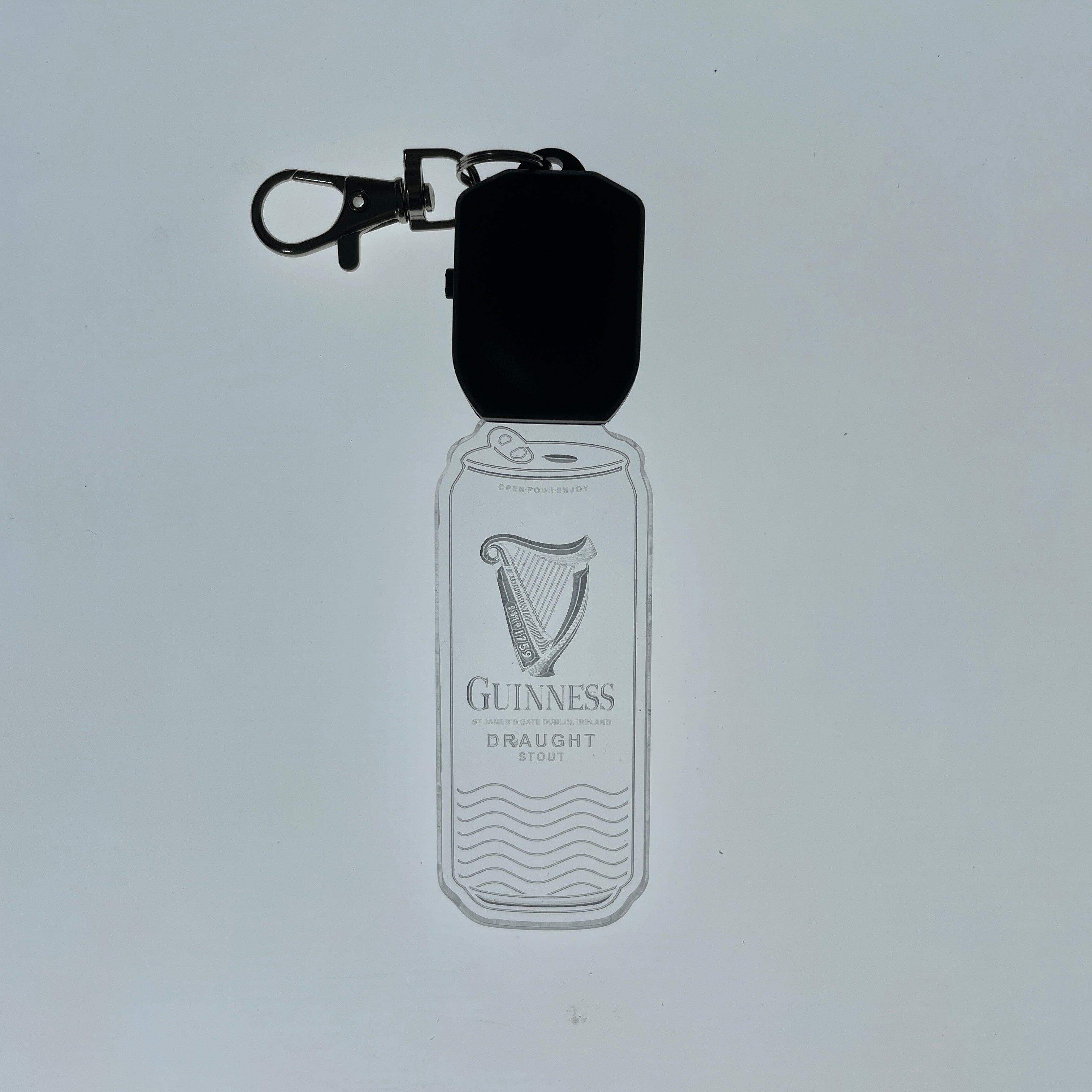 Guinness Beer Can LED Light Acrylic Keychain