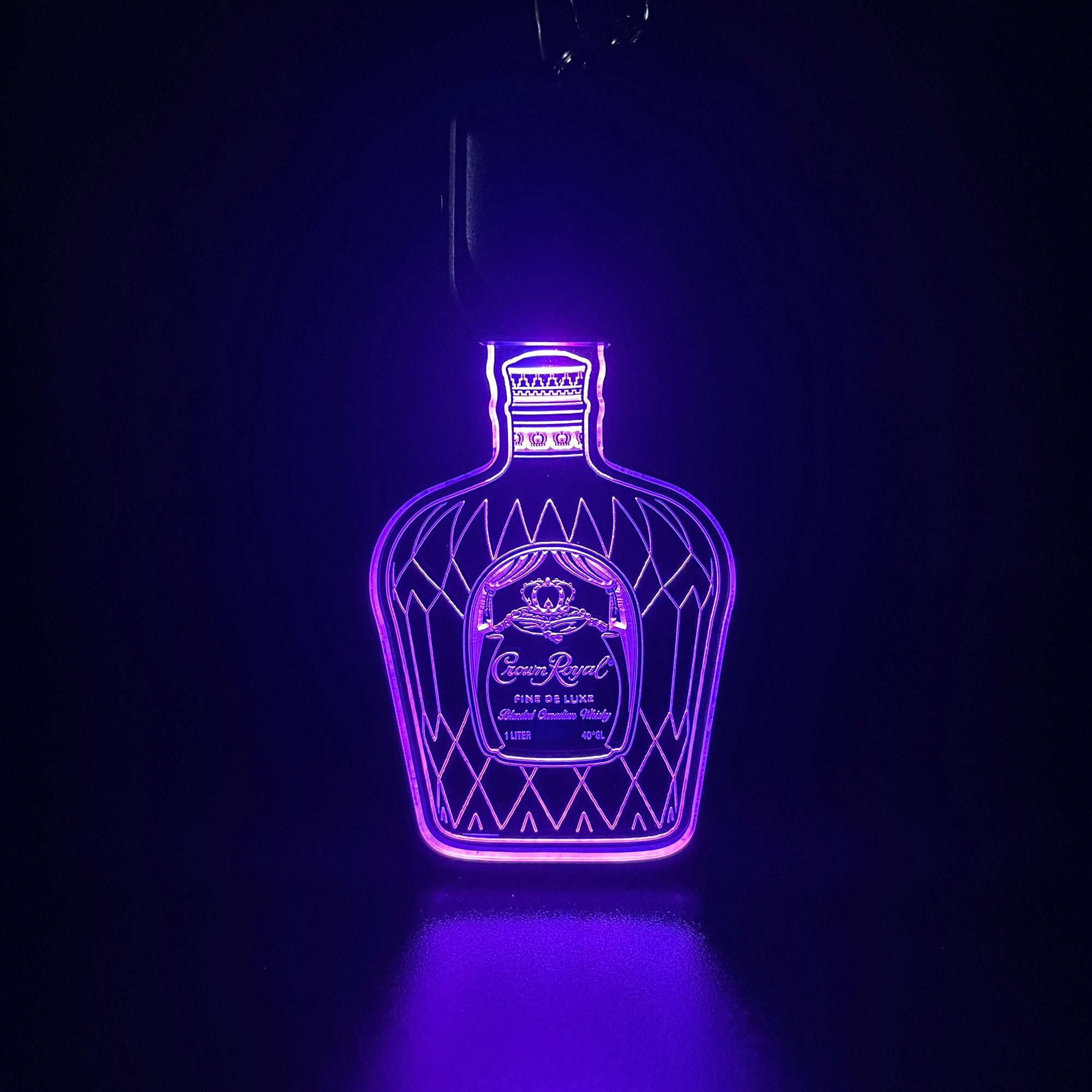 Crown Royal Bottle LED Light Acrylic Keychain