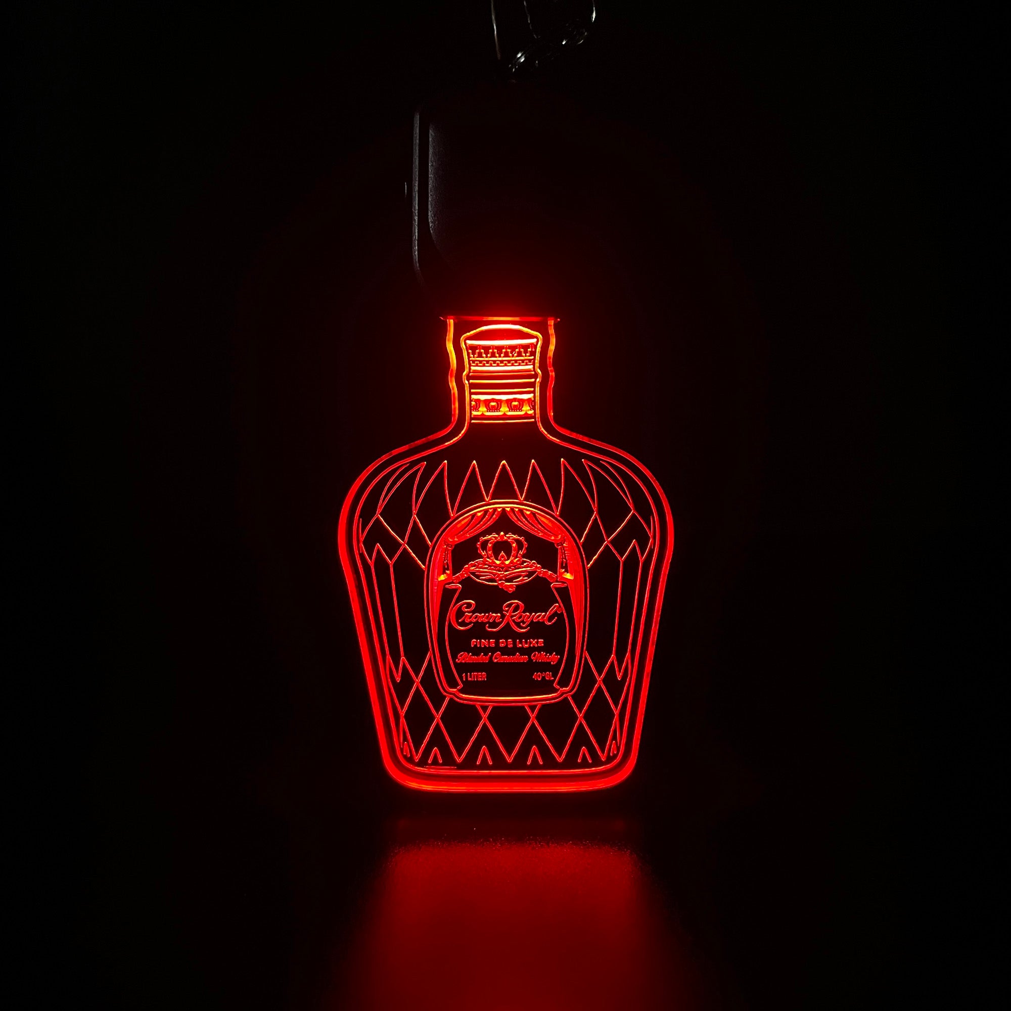 Crown Royal Bottle LED Light Acrylic Keychain