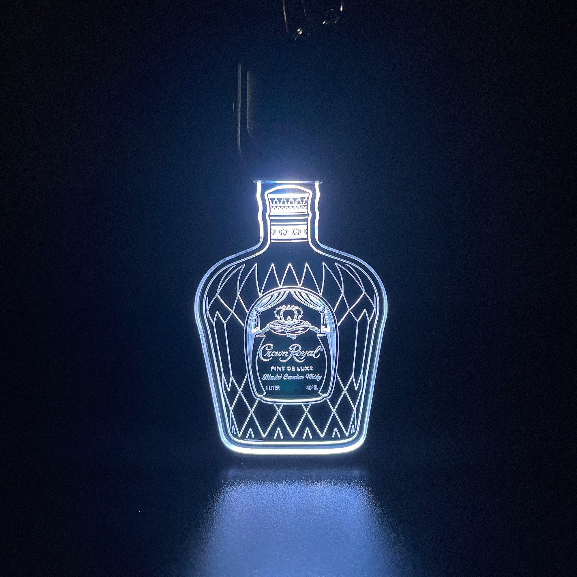 Crown Royal Bottle LED Light Acrylic Keychain