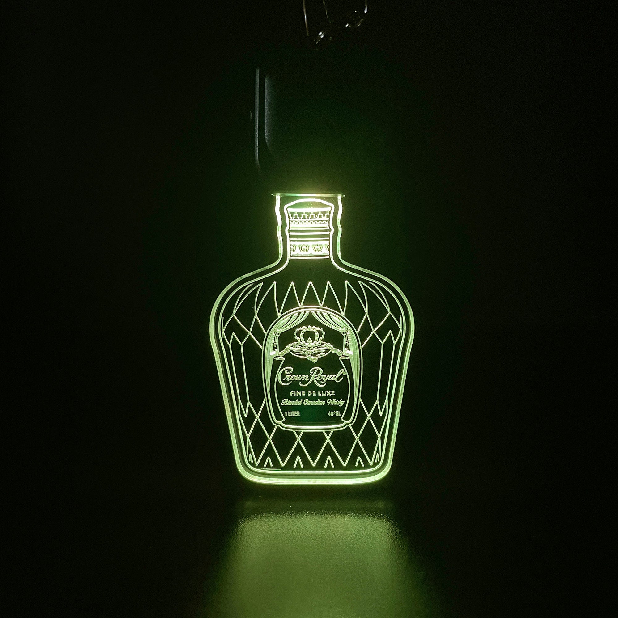 Crown Royal Bottle LED Light Acrylic Keychain