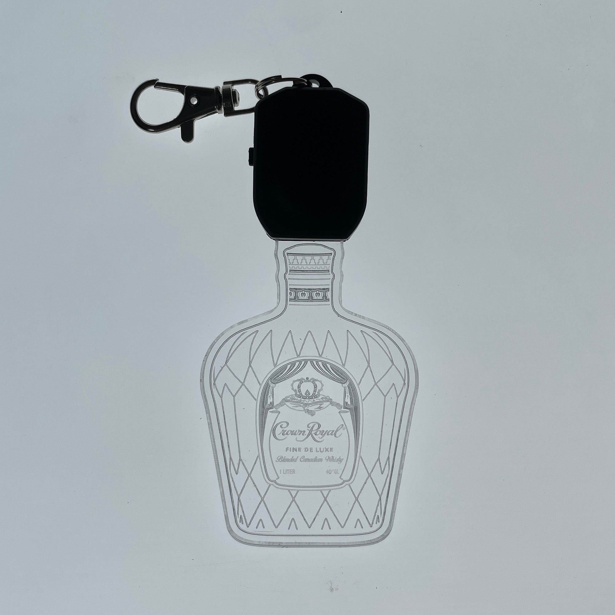 Crown Royal Bottle LED Light Acrylic Keychain