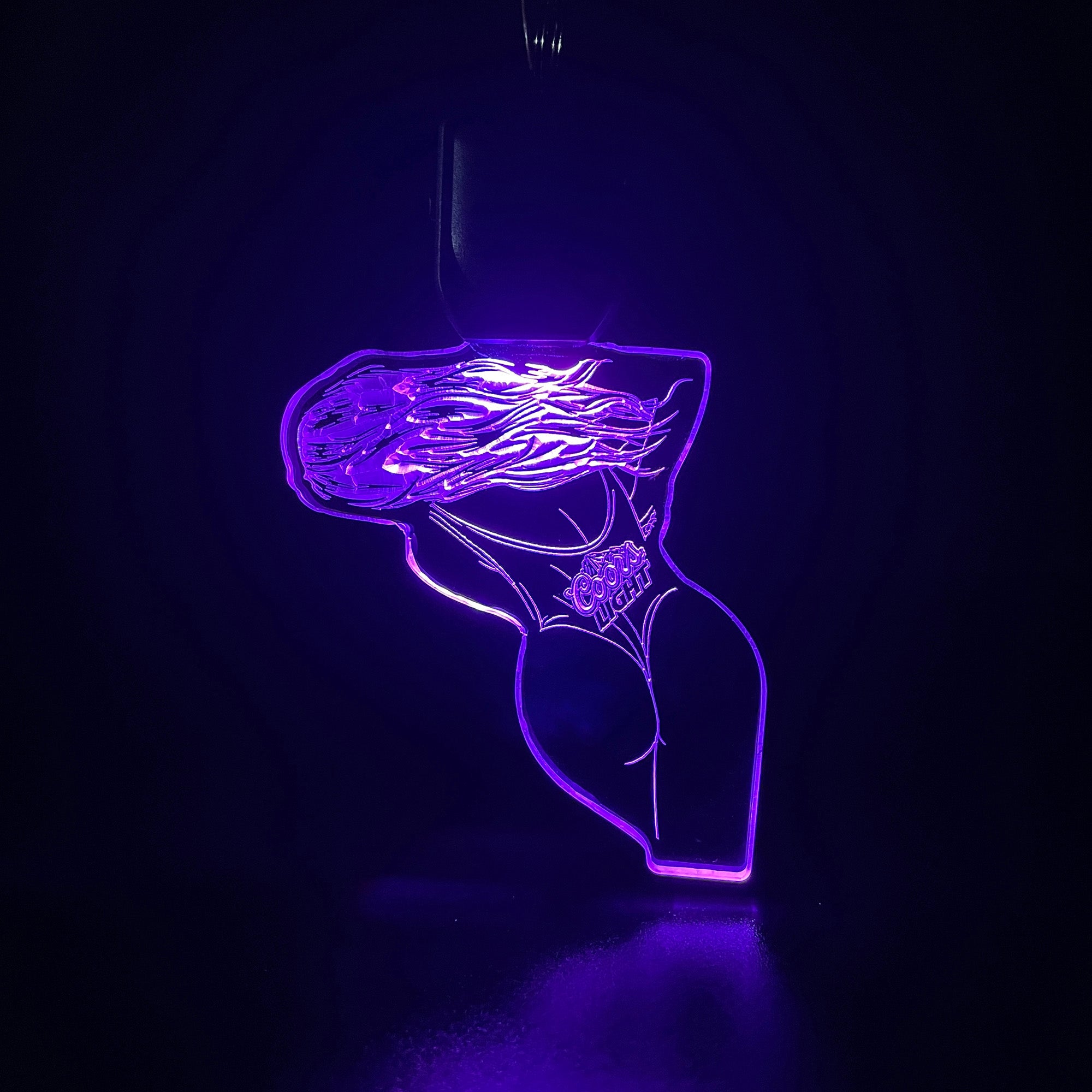 Coors Light Lady LED Light Acrylic Keychain