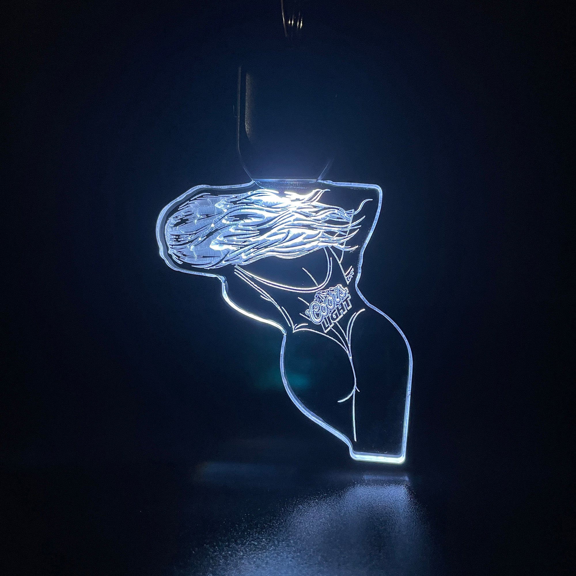 Coors Light Lady LED Light Acrylic Keychain