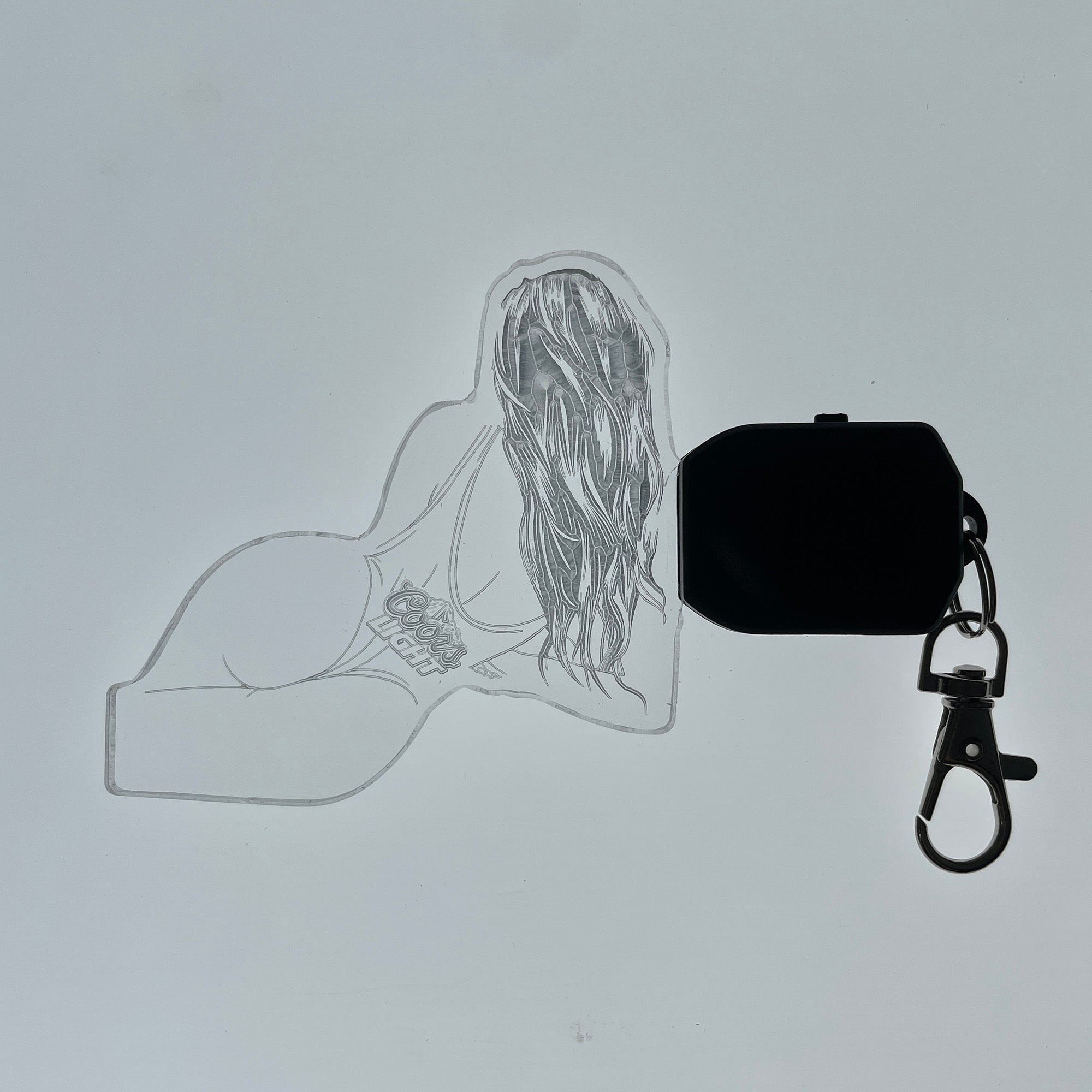 Coors Light Lady LED Light Acrylic Keychain