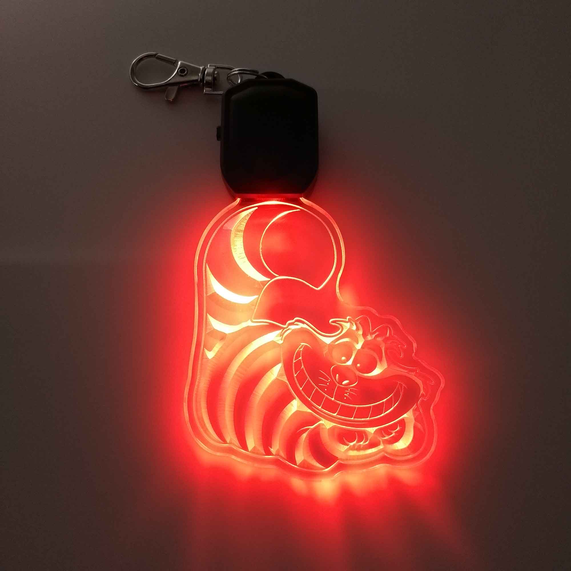 Cheshire Cat LED Light Acrylic Keychain