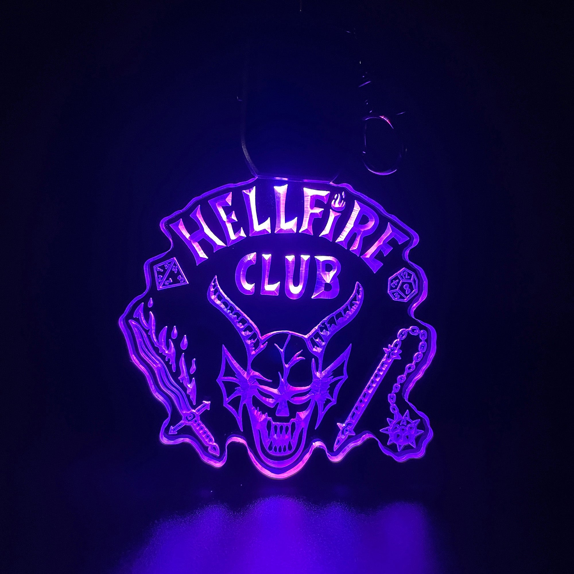 Hellfire Club Stranger Things LED Light Acrylic Keychain , Christmas Tree Decor
