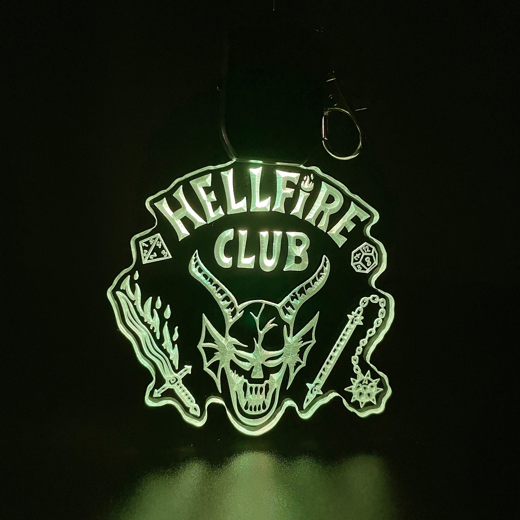 Hellfire Club Stranger Things LED Light Acrylic Keychain , Christmas Tree Decor