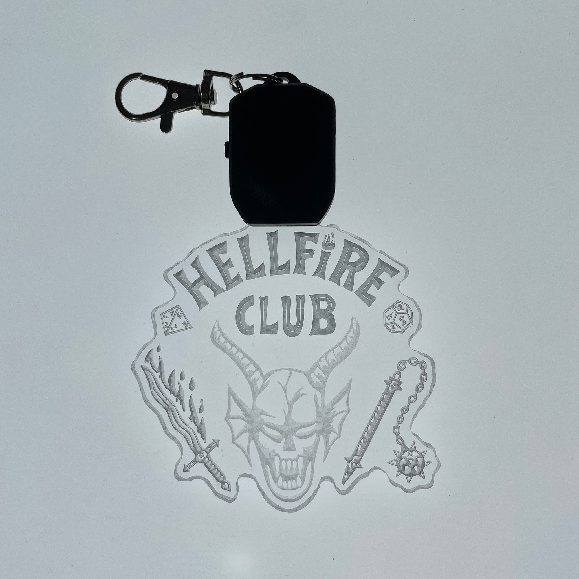 Hellfire Club Stranger Things LED Light Acrylic Keychain , Christmas Tree Decor