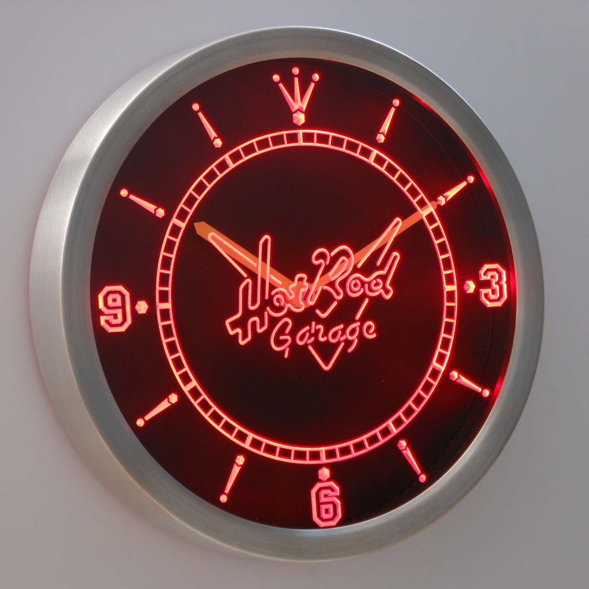 Hot Rod Garage Car Beer Bar Neon Sign LED Clock
