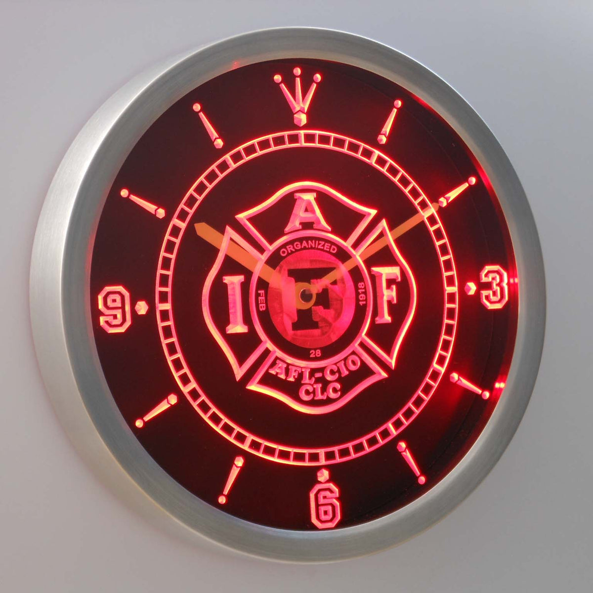 Fire Rescue IAFF FireFighters Department Neon Sign LED Clock