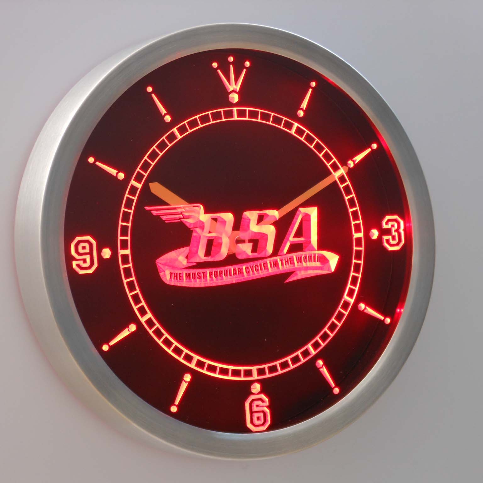 BSA Motorcycles Cycle Neon Sign LED Clock
