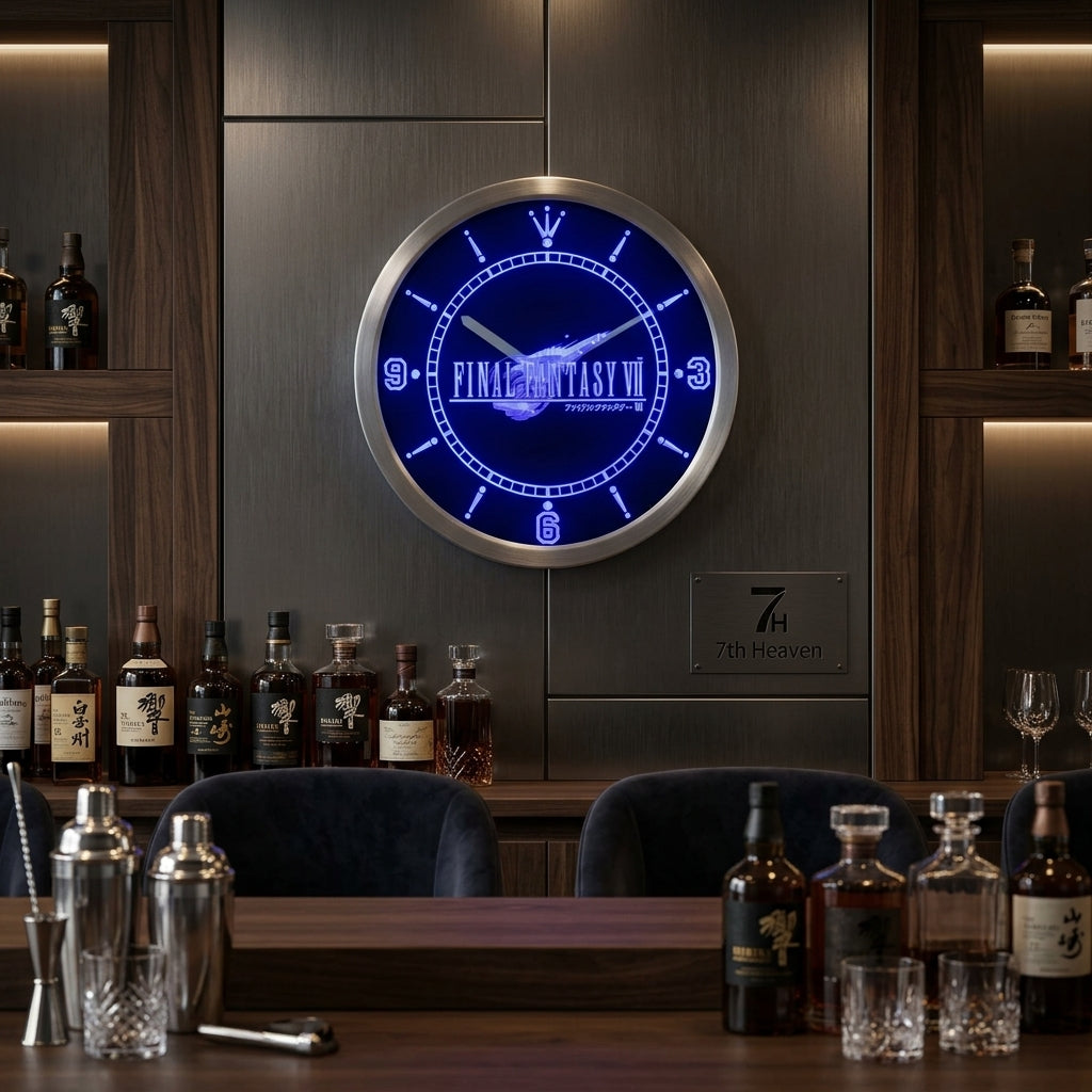 Final Fantasy VII FF7 PS2 Neon Sign LED Clock