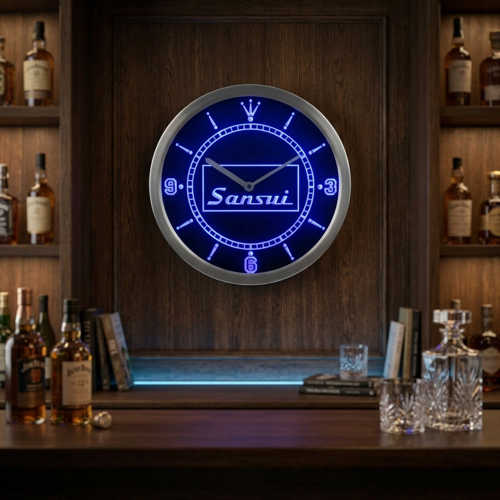 Sansui Home Theater Audio System Neon Sign LED Clock