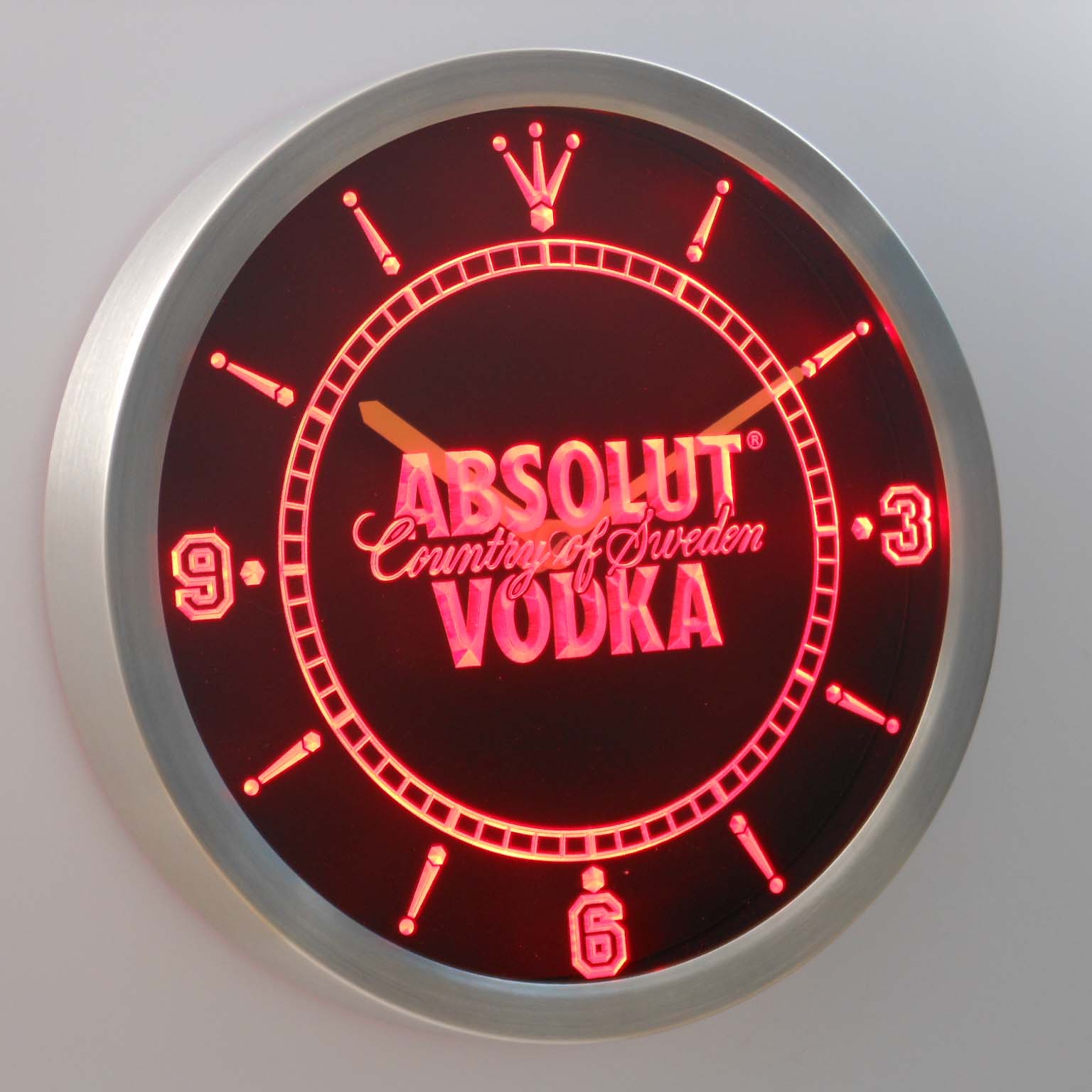 Absolut Vodka Neon Sign LED Wall Clock