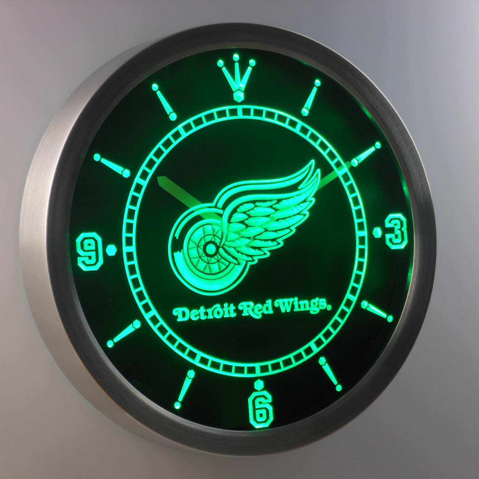 Detroit Red Wings Neon Sign LED Wall Clock