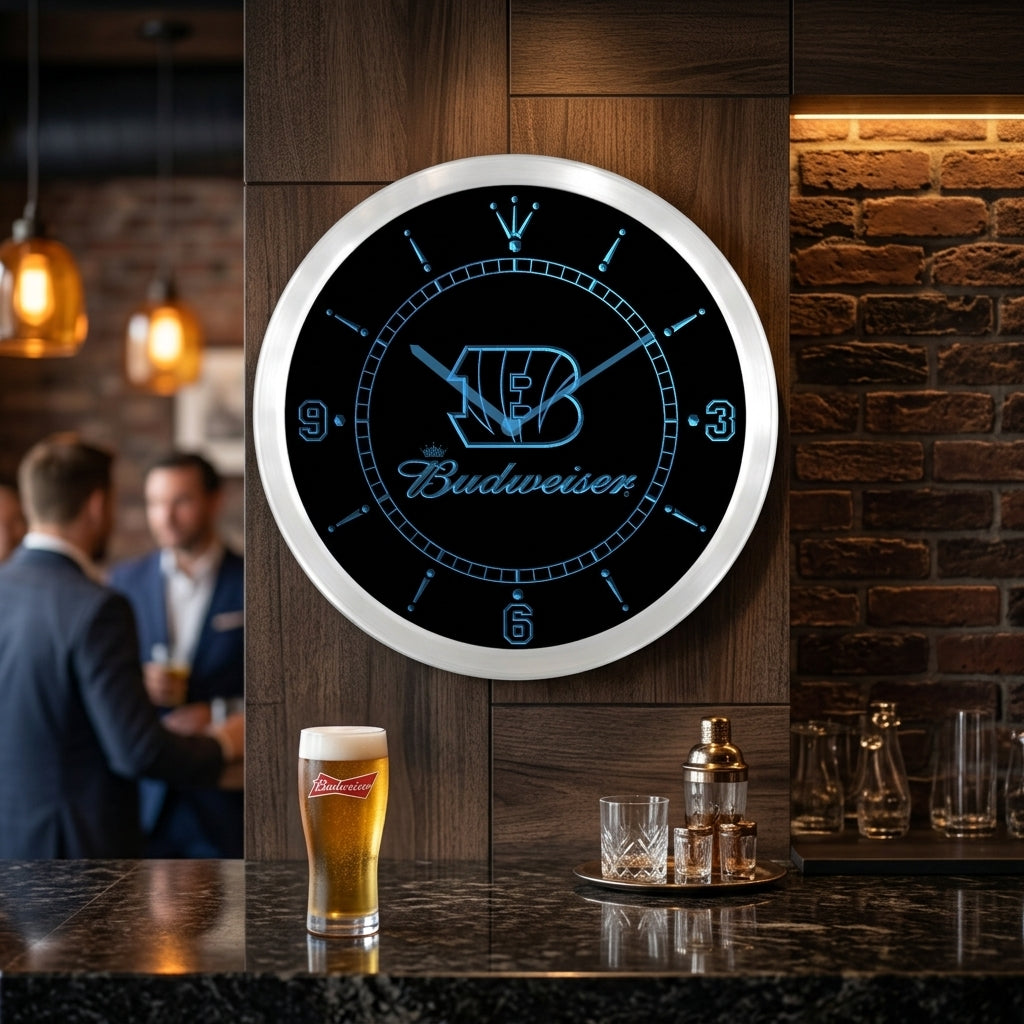Citi Bengals Budweiser LED Wall Clock