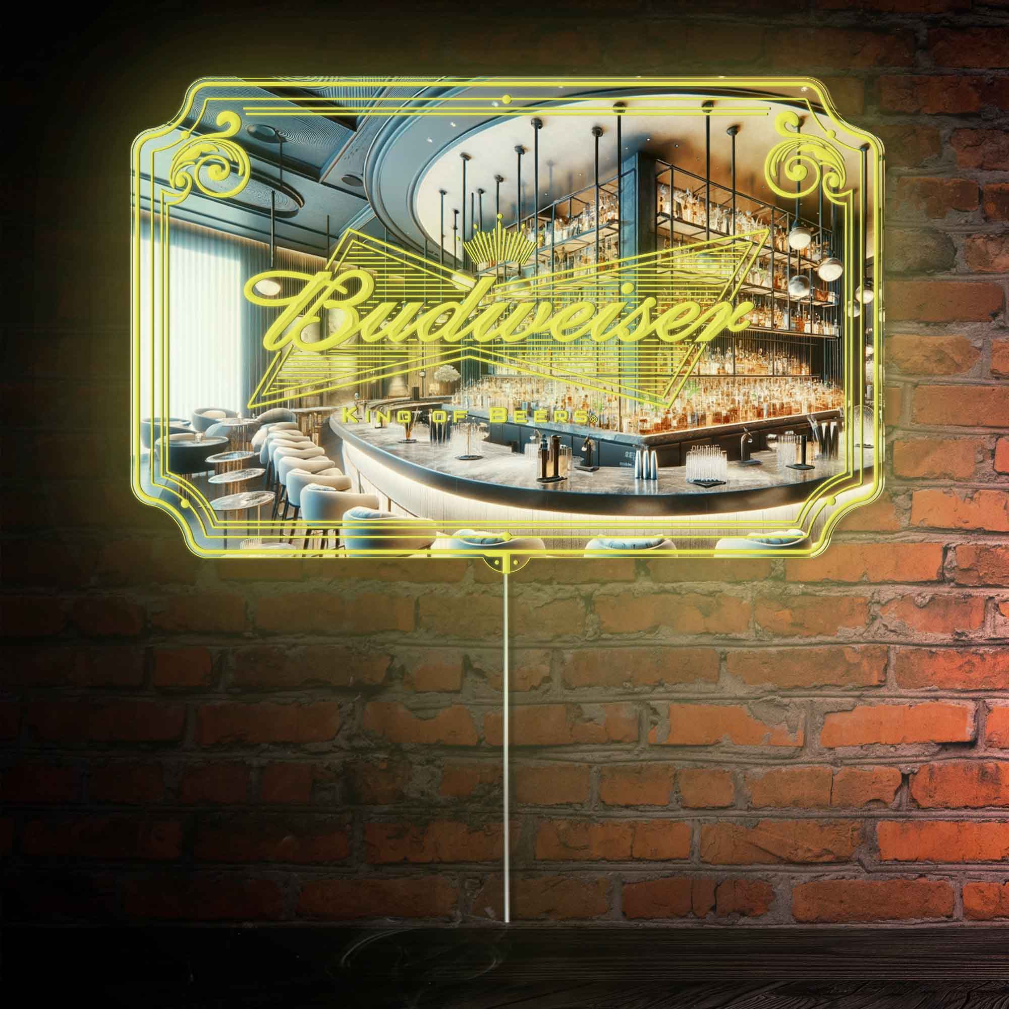 Budweiser RGB LED Bar Sign with Elegant Mirror Backing