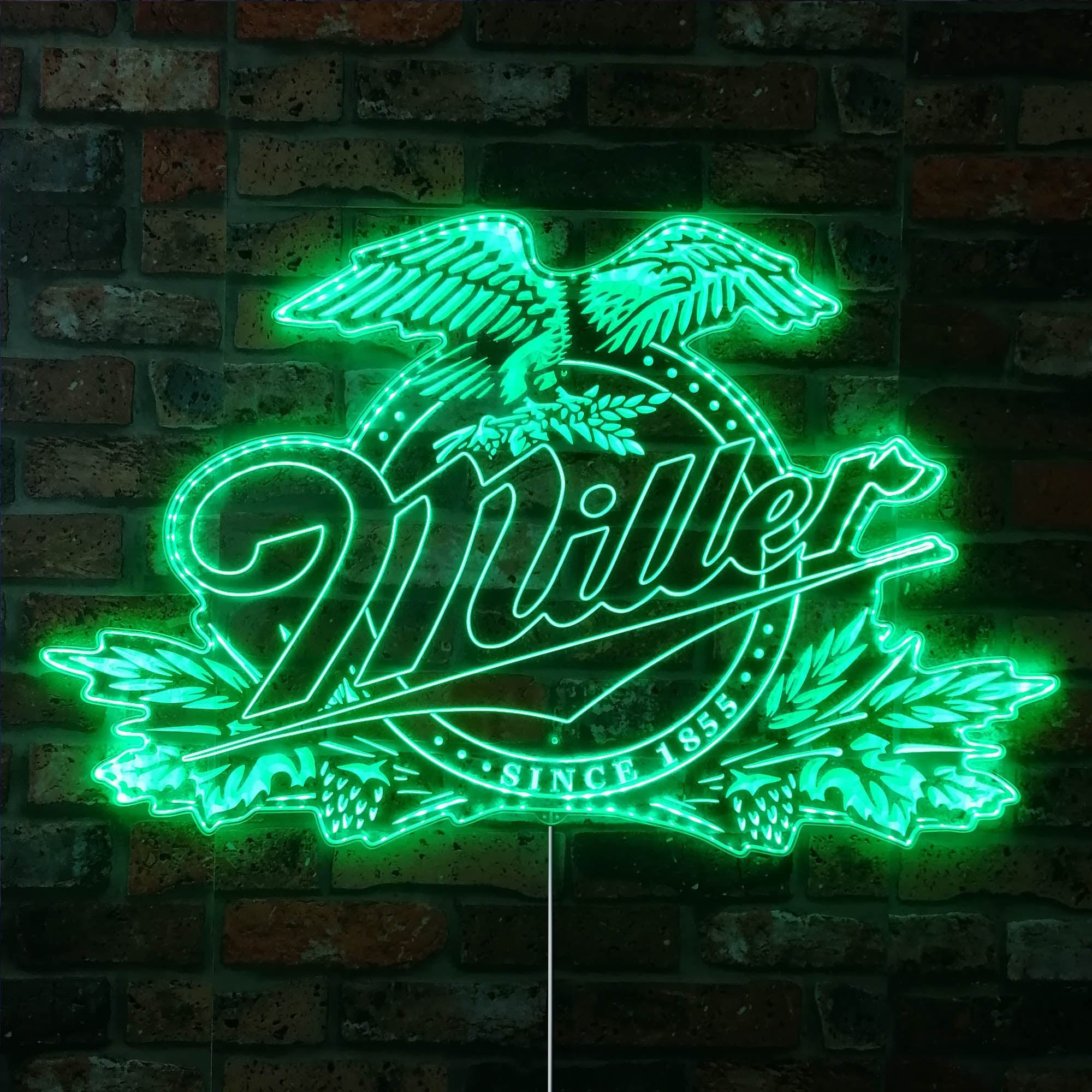 Miller Time Eagle Dynamic RGB Edge Lit LED Sign