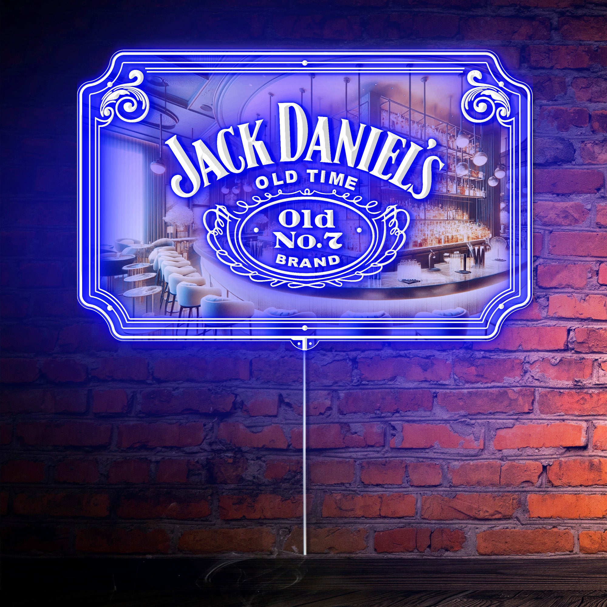 Jack Daniel's RGB LED Neon Sign with Elegant Mirror Backing