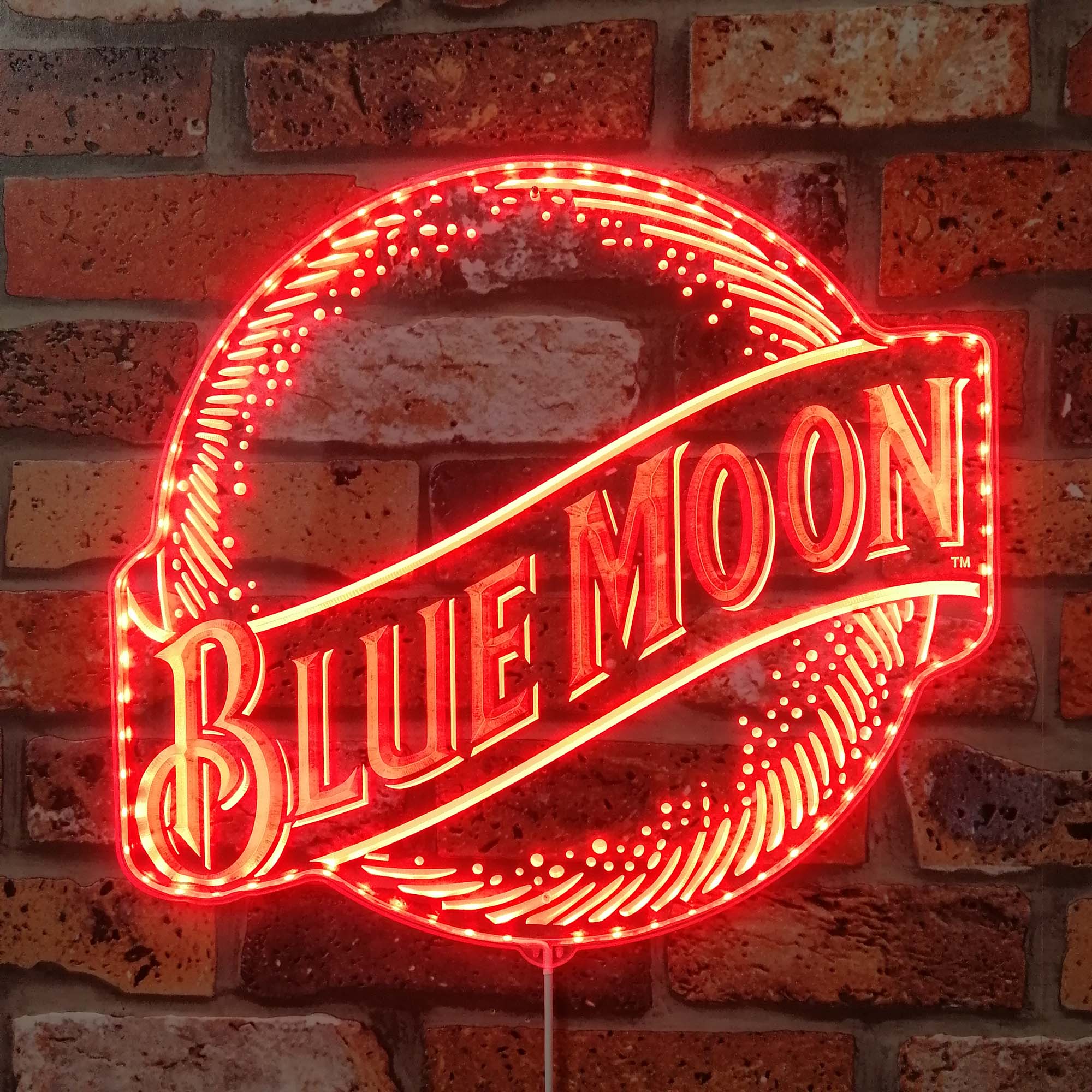 blue moon beer Dynamic RGB Edge Lit LED Sign