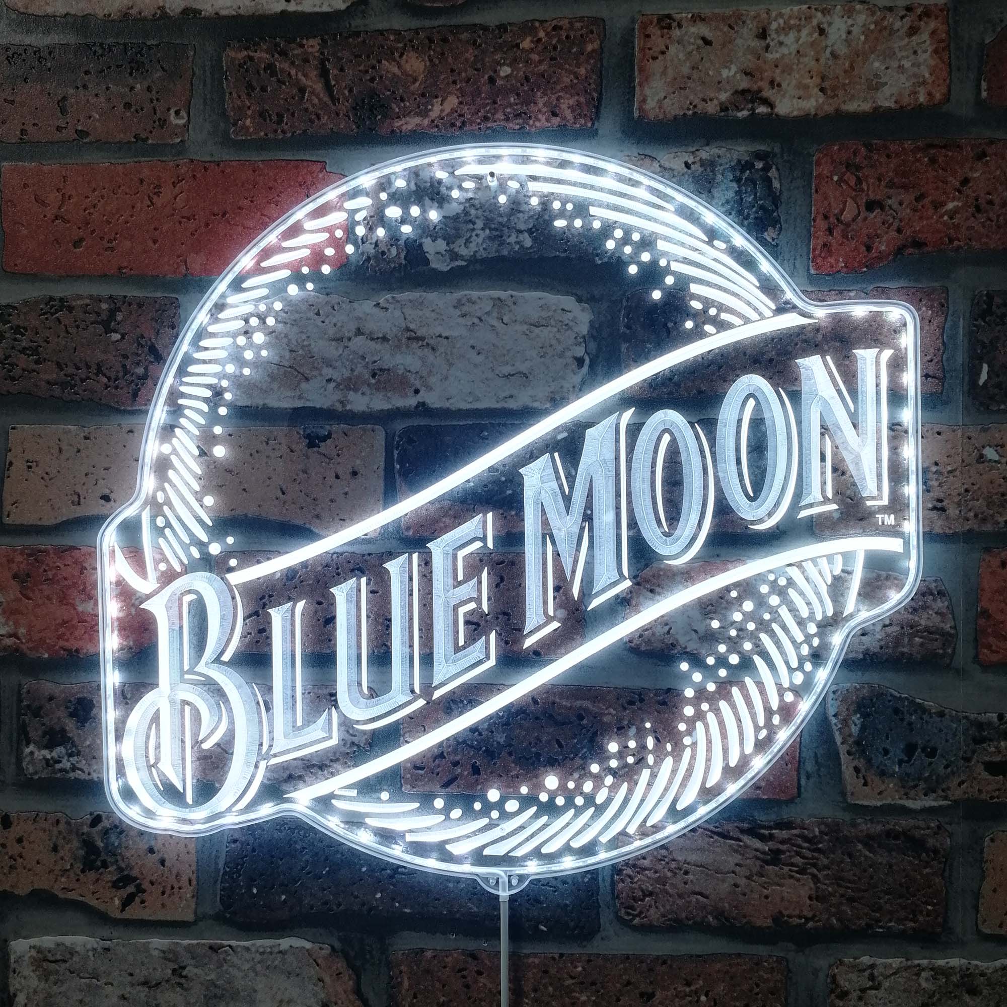 blue moon beer Dynamic RGB Edge Lit LED Sign