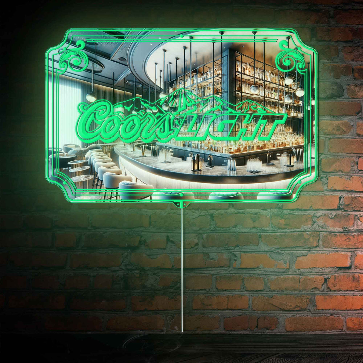 Coors Light RGB LED Neon Sign with Elegant Mirror Backing | ledlabcave