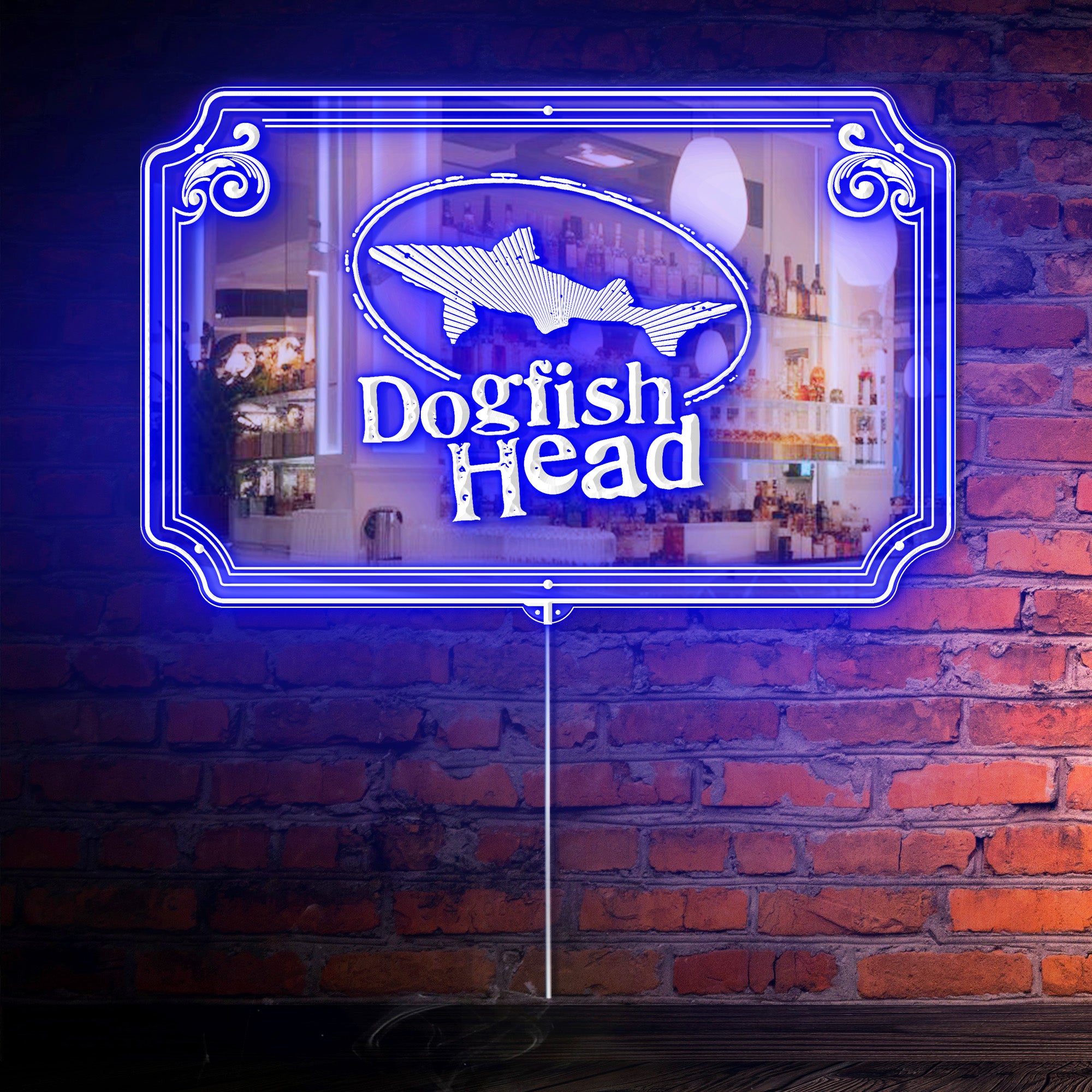 Dogfish Head RGB LED Neon Sign with Elegant Mirror Backing