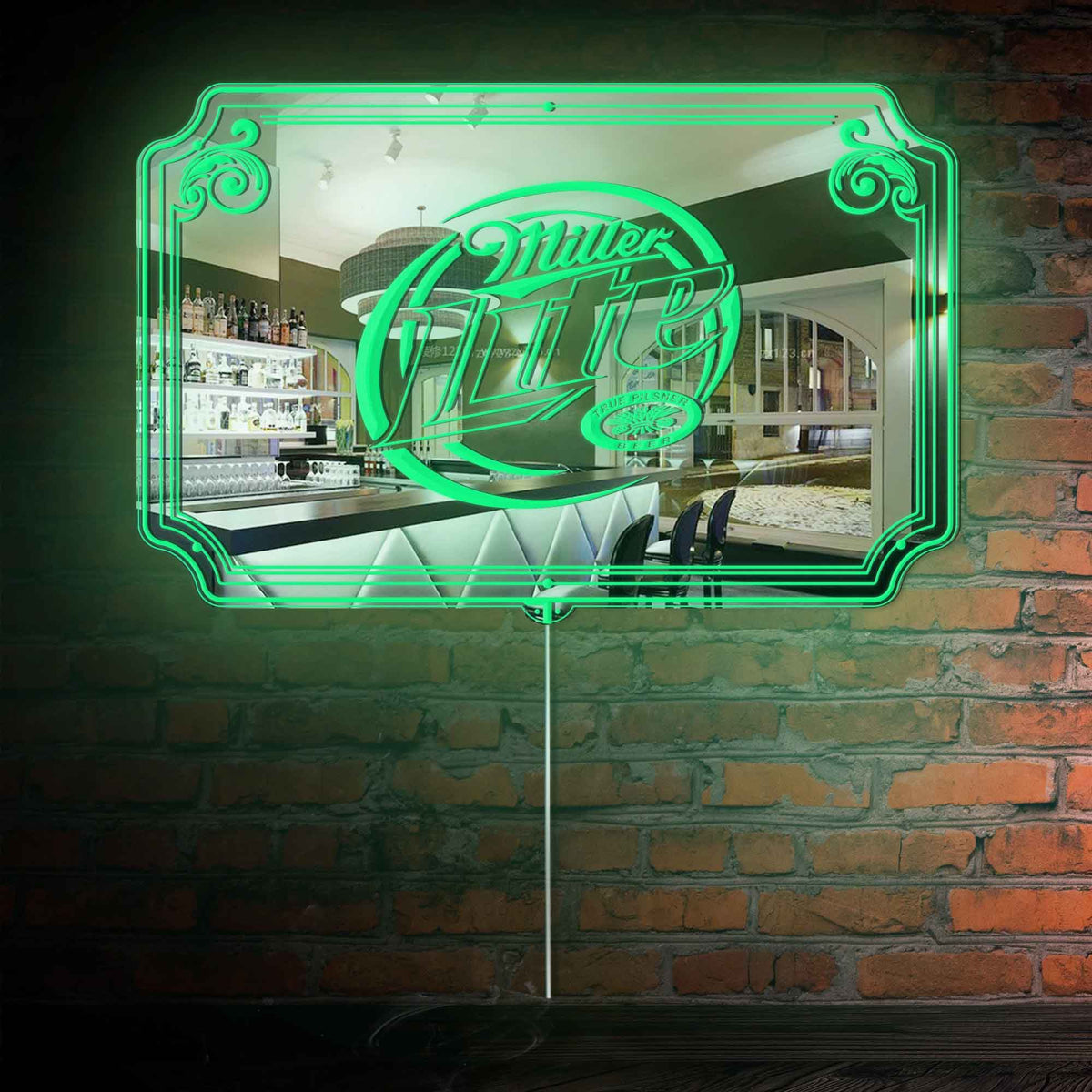 Miller Lite RGB LED Neon Sign with Elegant Mirror Backing | PROLEDSIGN