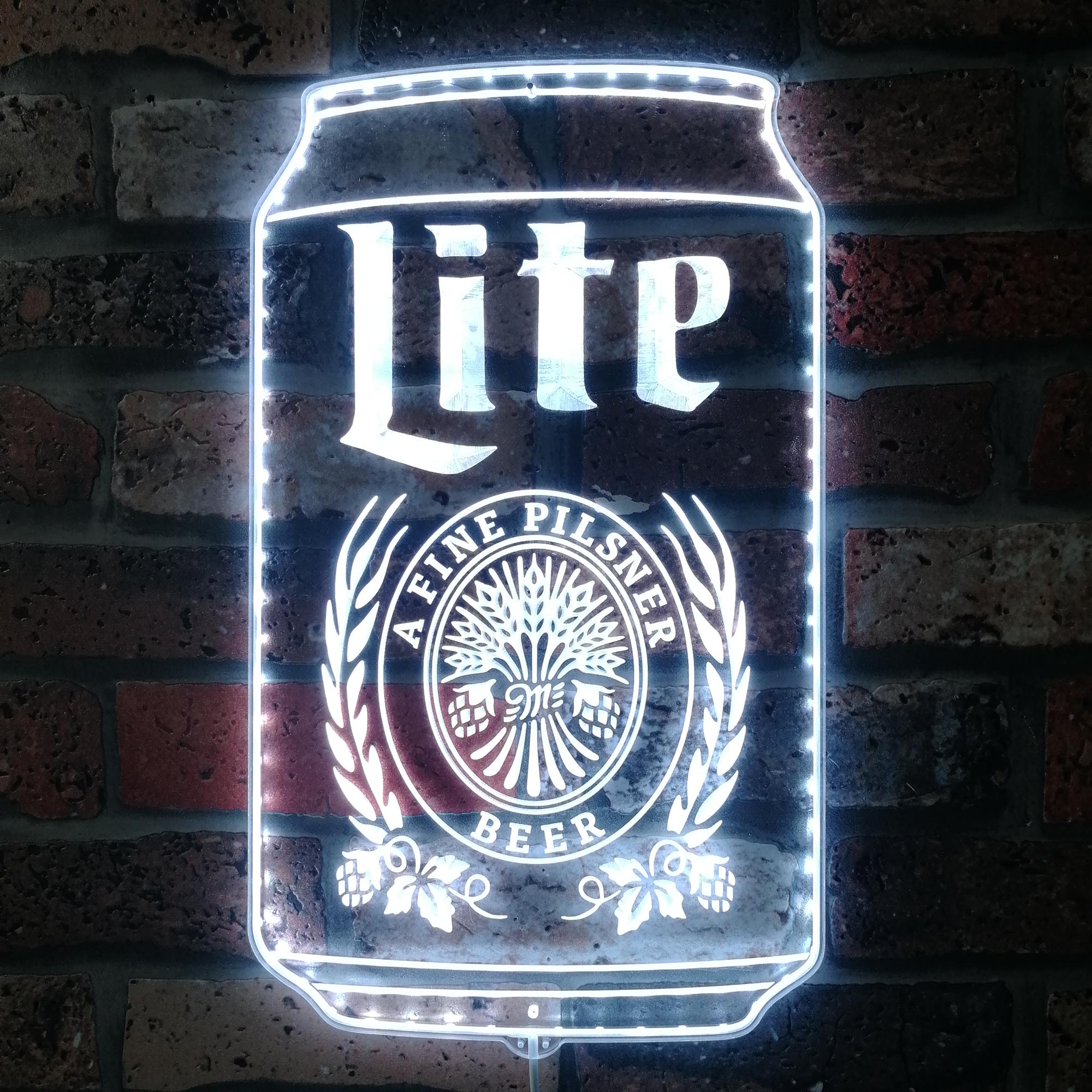 Miller Lite Beer Bar Neon RGB Edge Lit LED Sign