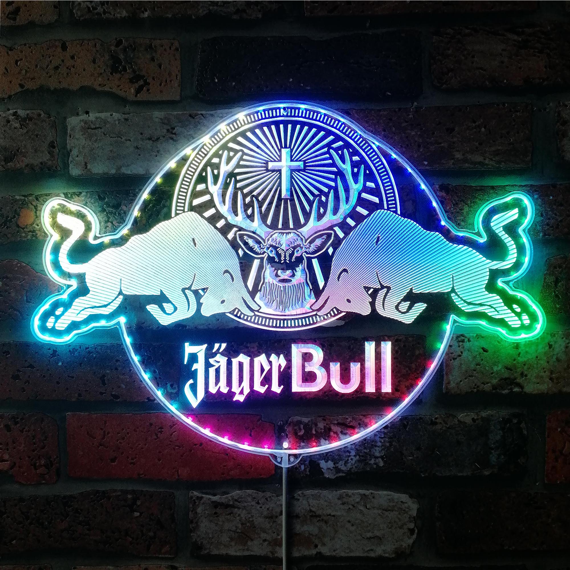 Jager Red Bull Dynamic RGB Edge Lit LED Sign