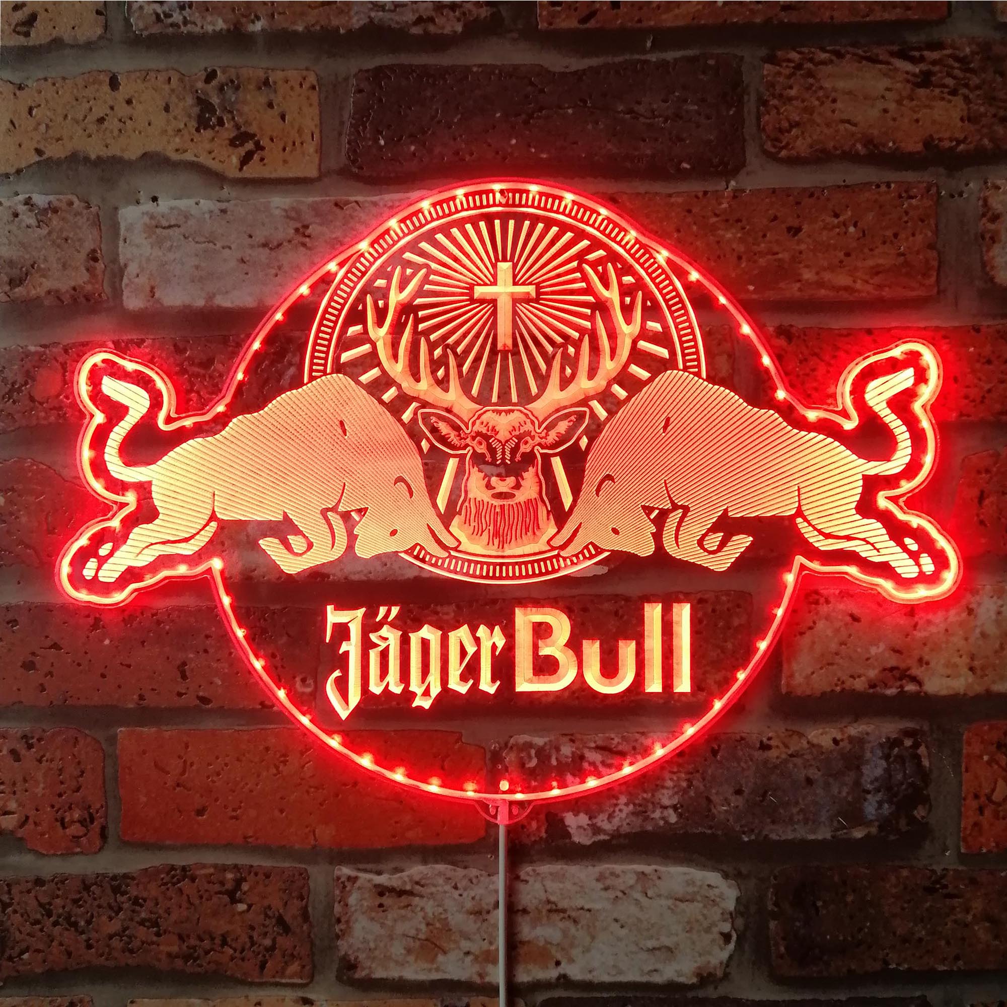 Jager Red Bull Dynamic RGB Edge Lit LED Sign