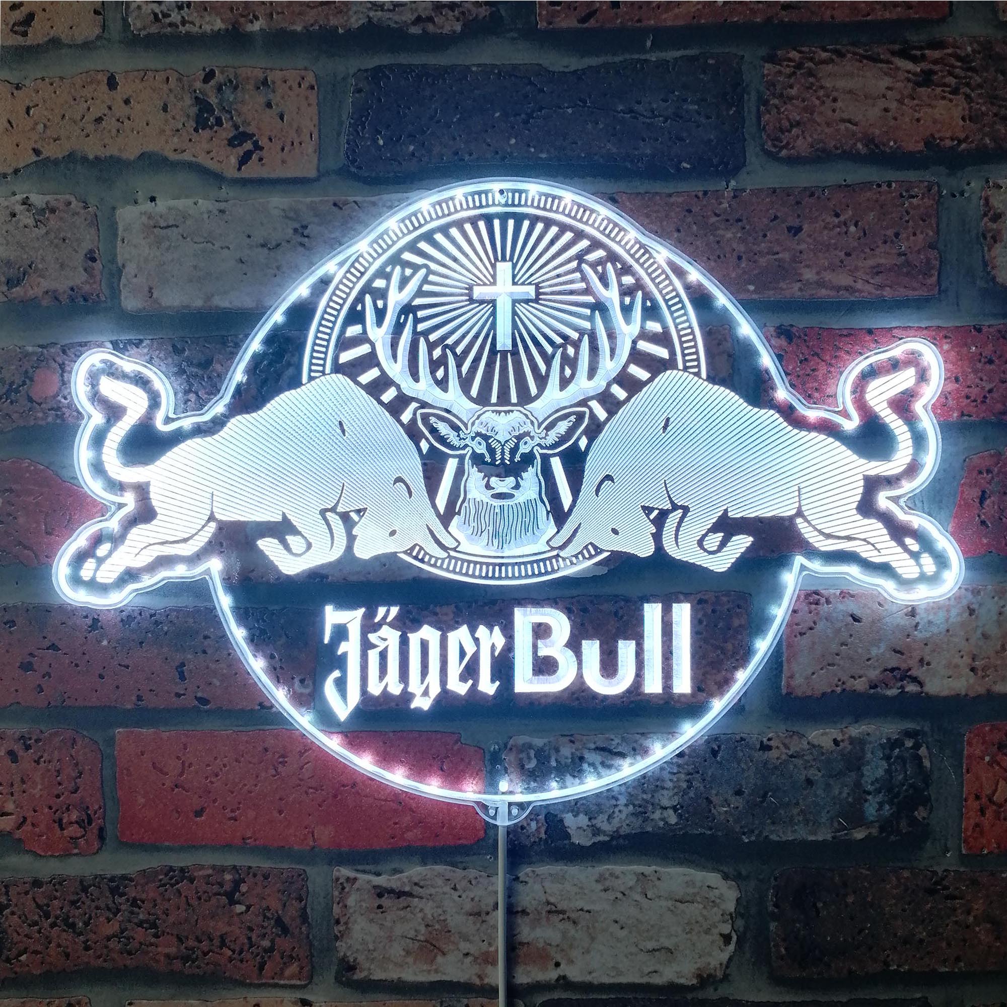 Jager Red Bull Dynamic RGB Edge Lit LED Sign