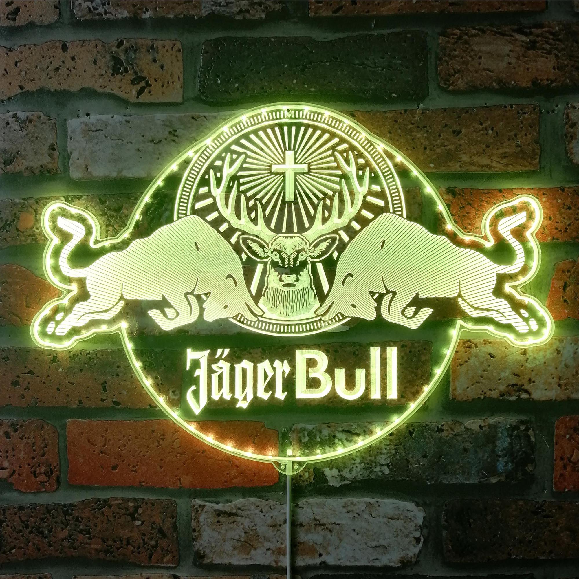 Jager Red Bull Dynamic RGB Edge Lit LED Sign