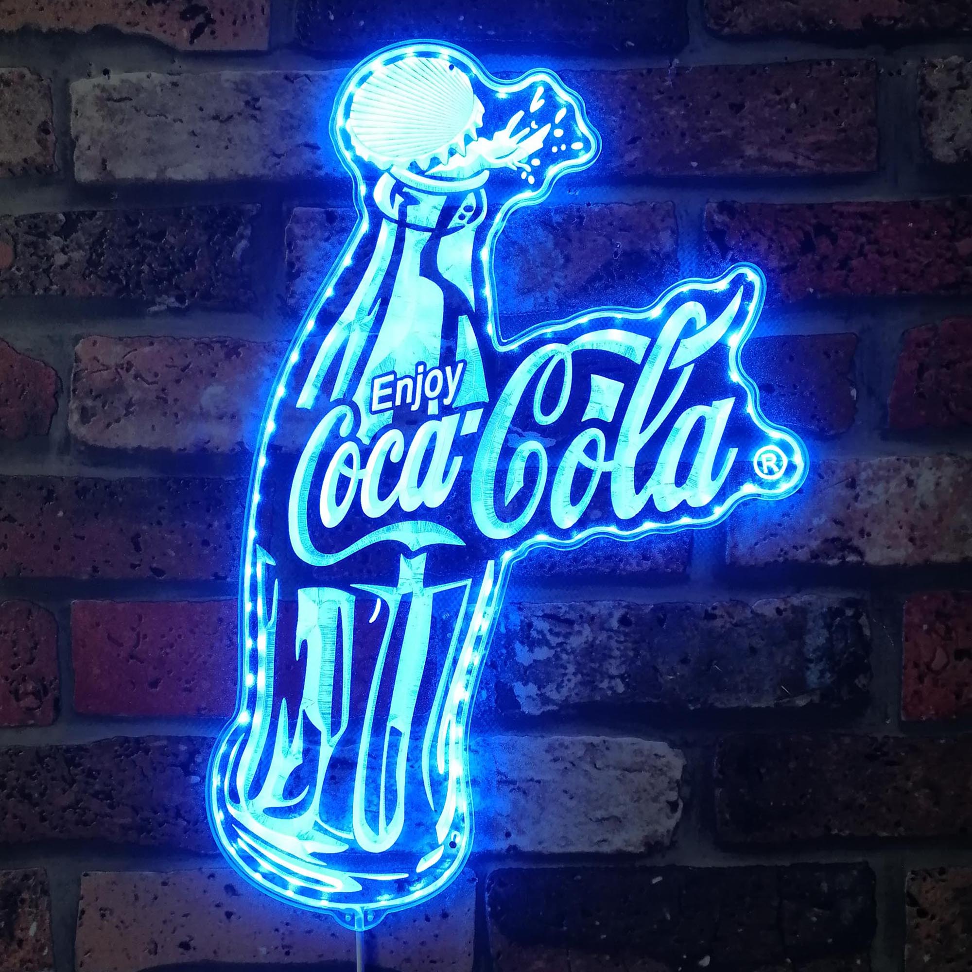 Coca Cola Coke Bottle Dynamic RGB Edge Lit LED Sign