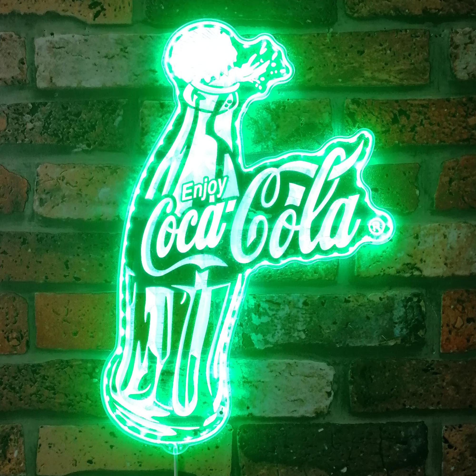 Coca Cola Coke Bottle Dynamic RGB Edge Lit LED Sign