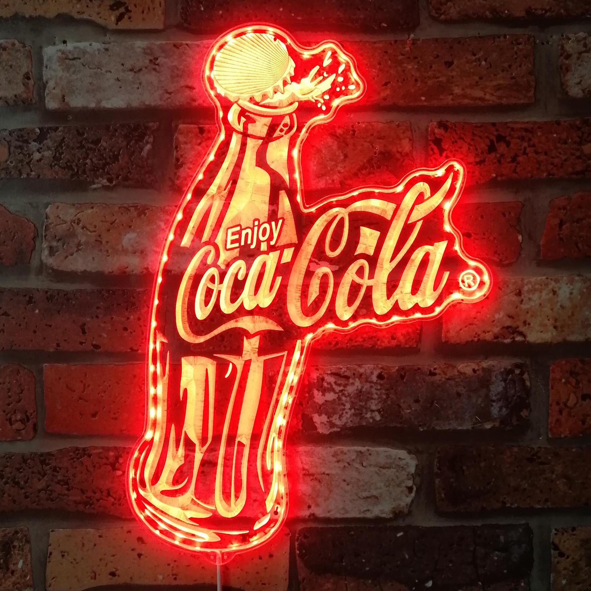 Coca Cola Coke Bottle Dynamic RGB Edge Lit LED Sign