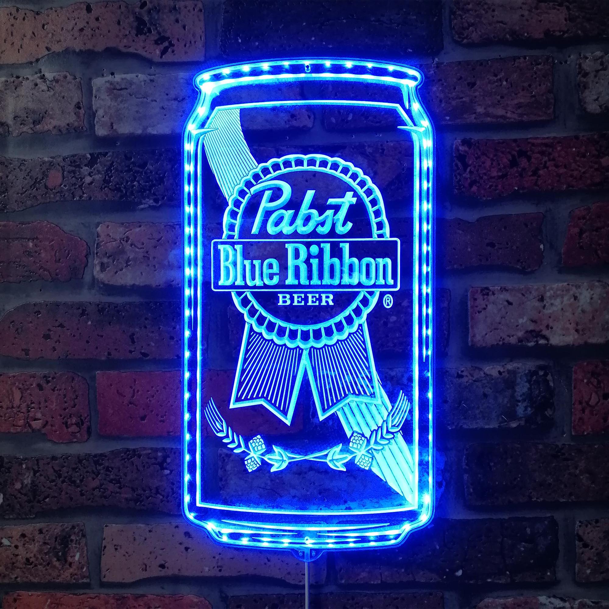 Led Ribbon Signage Pabst Blue Ribbon Dynamic RGB Edge Lit LED Sign | LED LAB CAVE