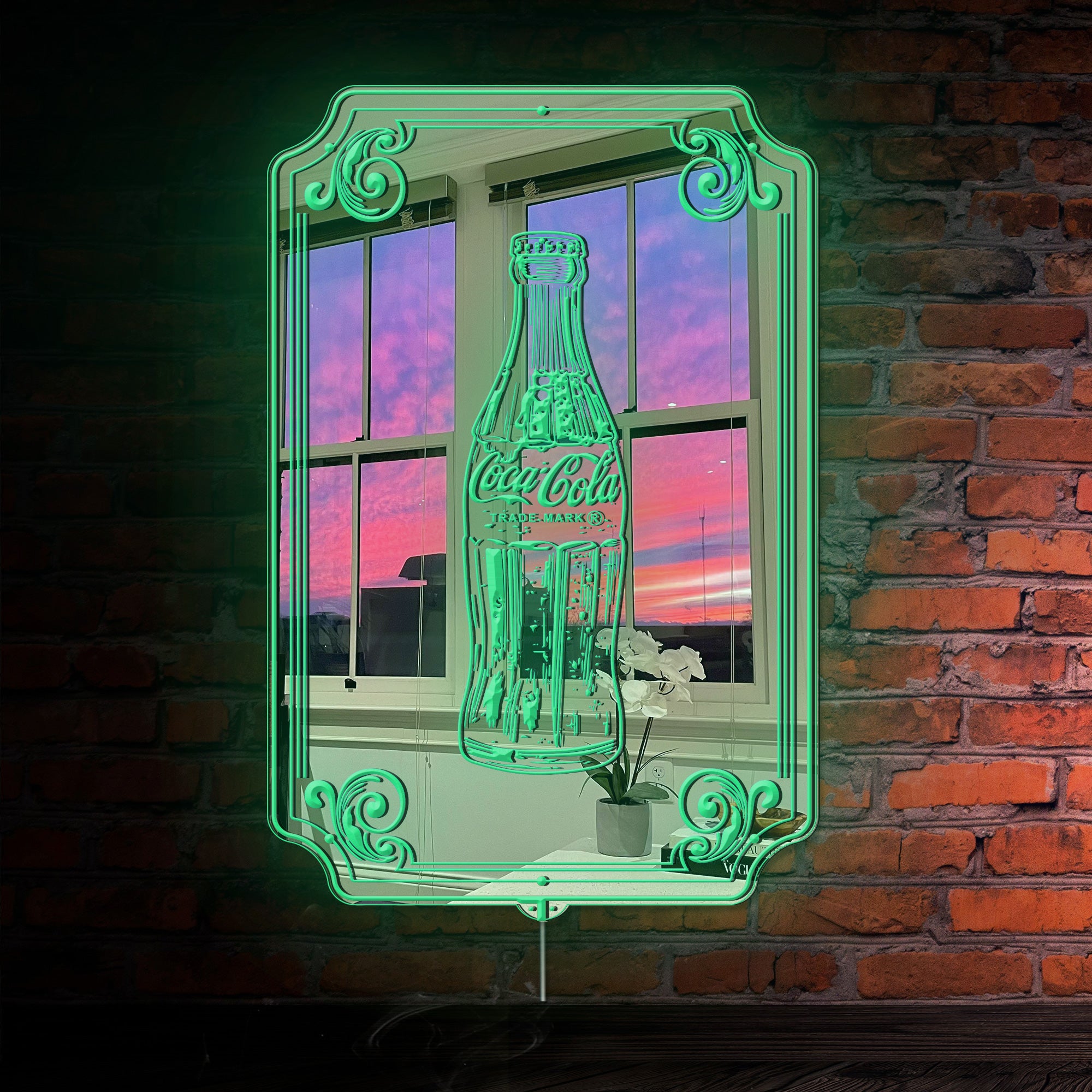 coca cola bottle RGB LED Neon Sign with Elegant Mirror Backing | PROLEDSIGN