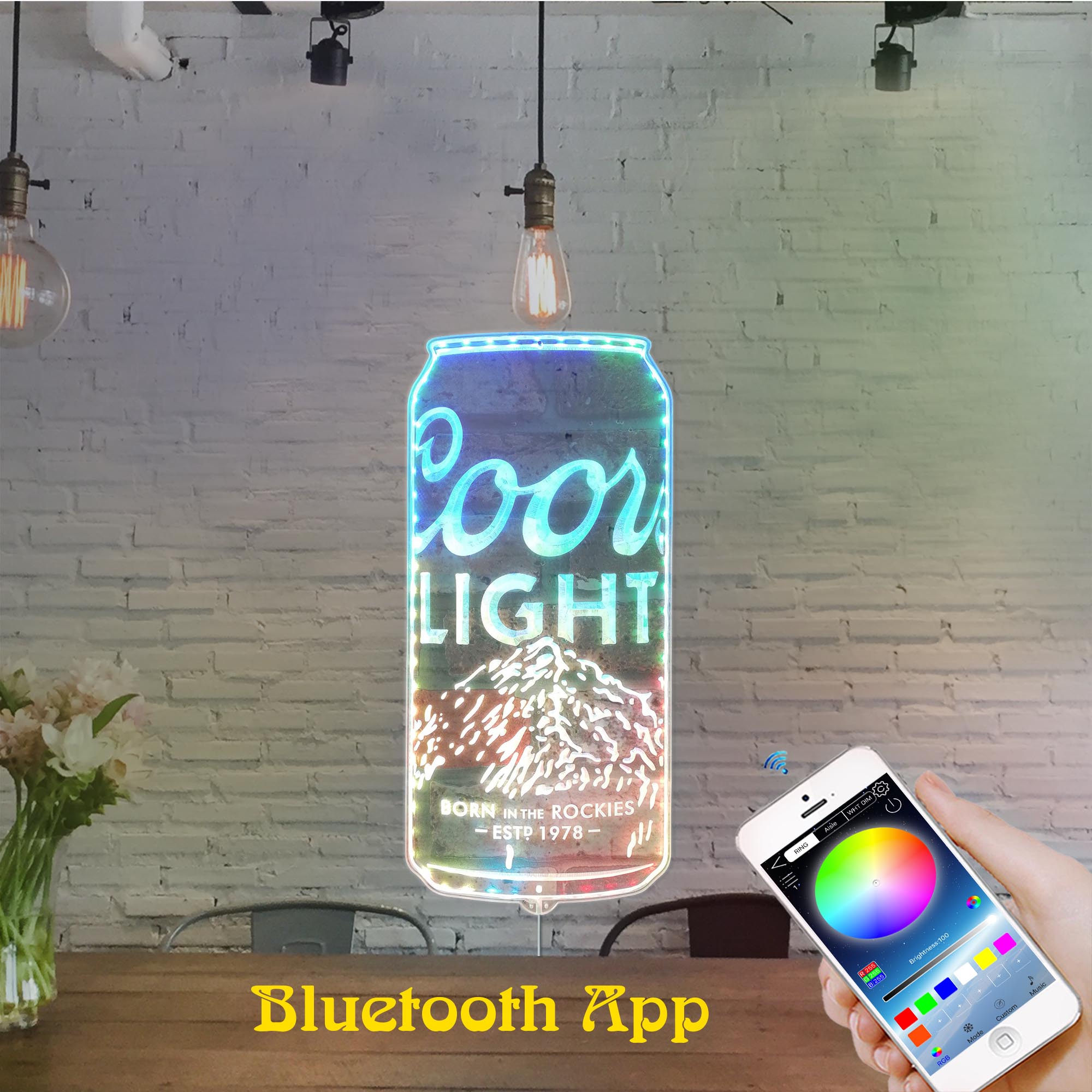 Coors Light Beer Can Dynamic RGB Edge Lit LED Sign