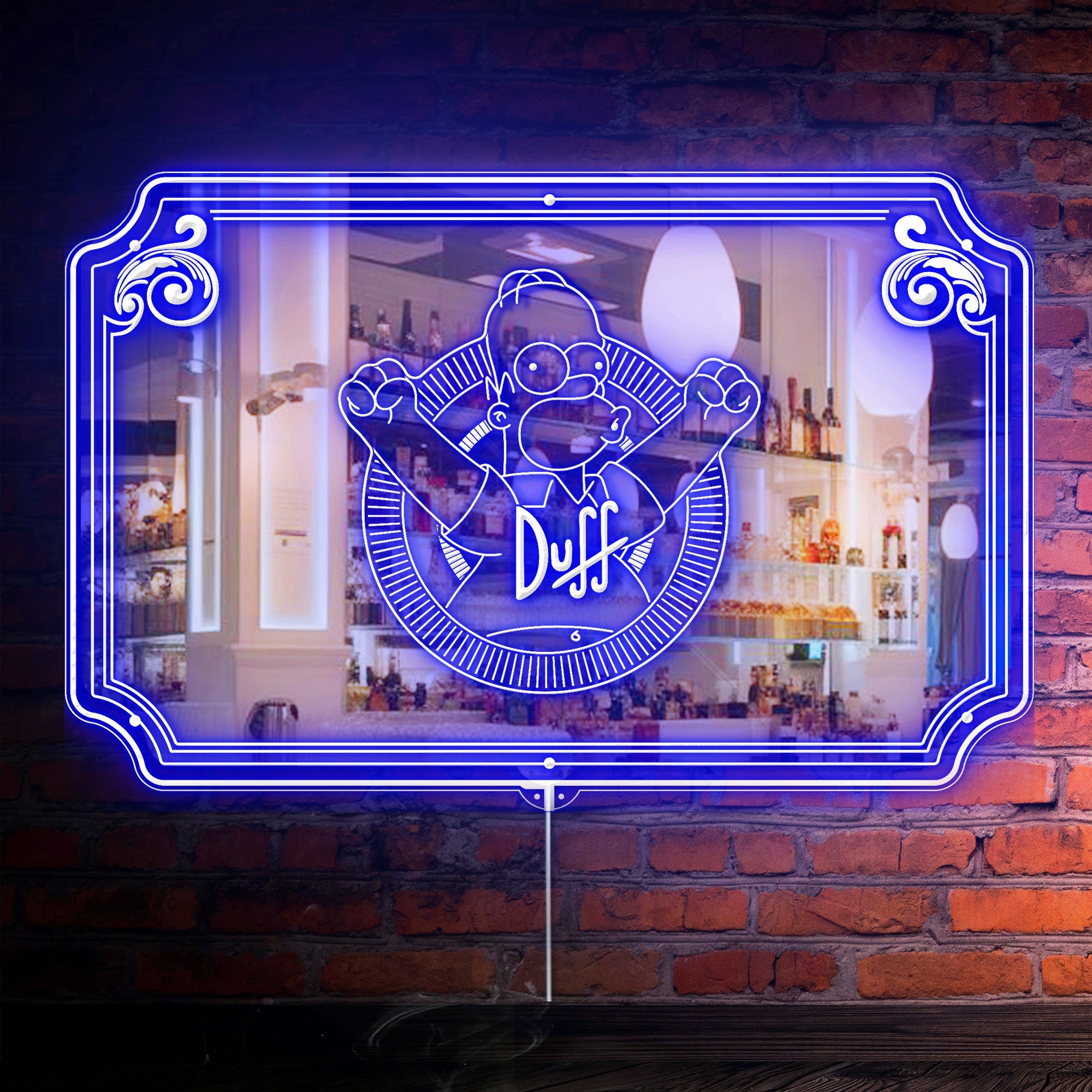 Duff Beer Simpson RGB LED Neon Sign with Elegant Mirror Backing ...