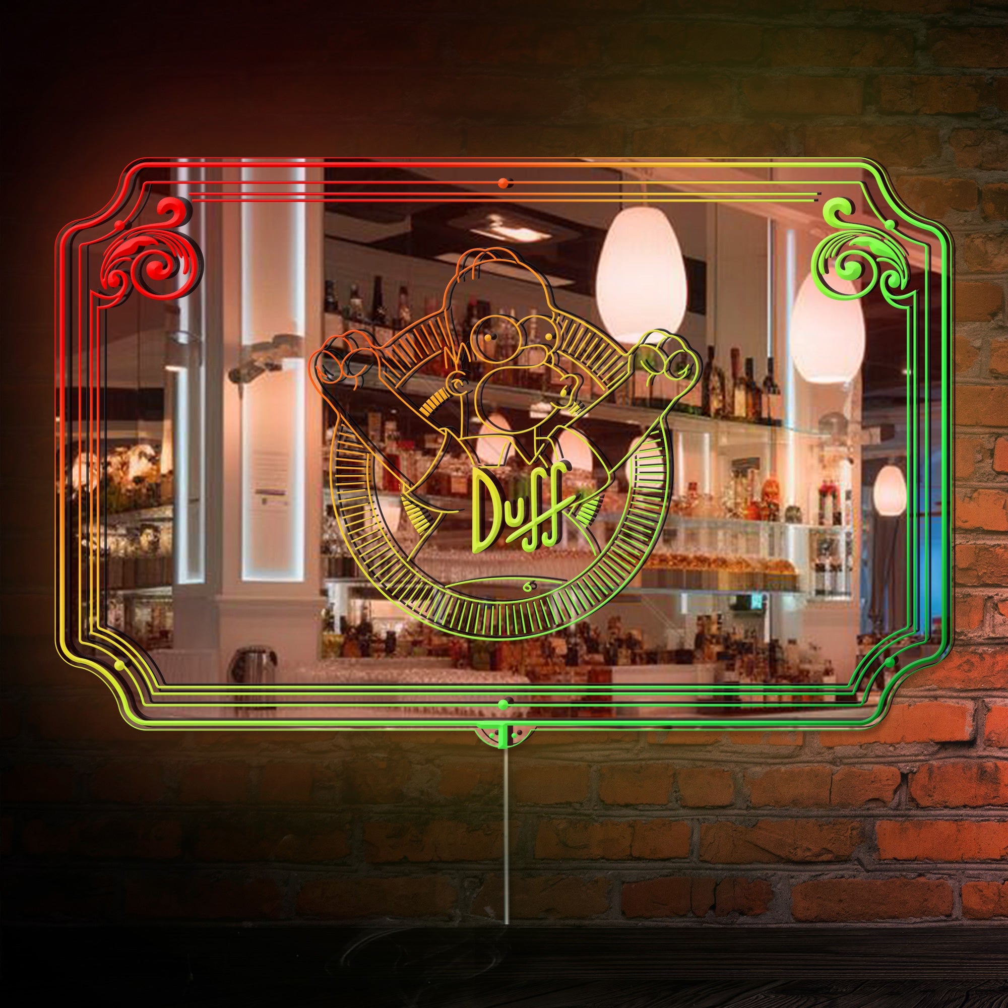 Duff Beer Simpson RGB LED Neon Sign with Elegant Mirror Backing ...