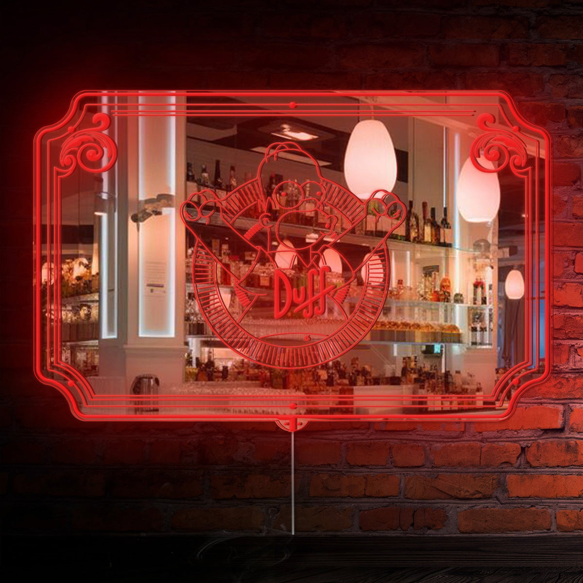 Duff Beer Simpson RGB LED Neon Sign with Elegant Mirror Backing ...