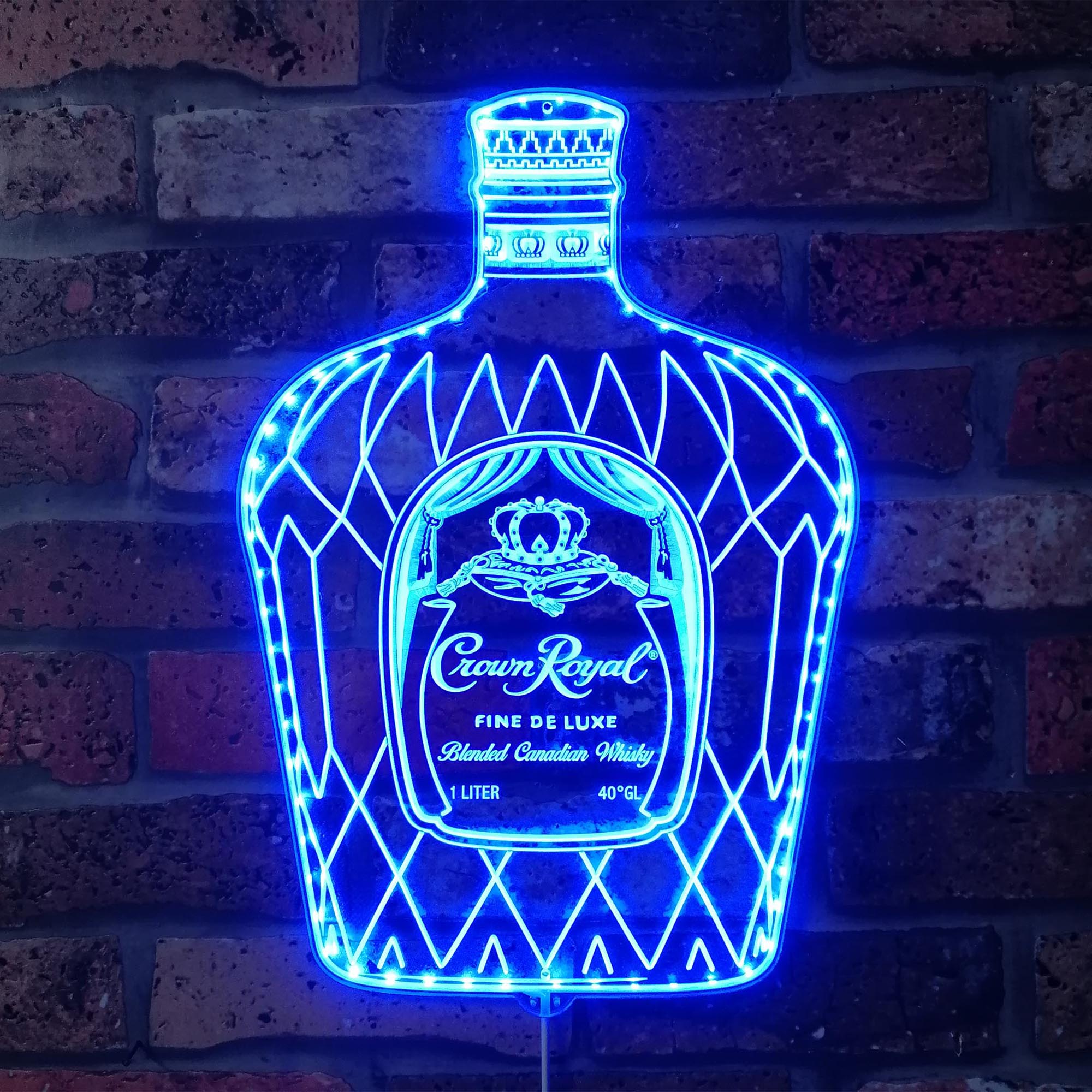 Crown Royal Bottle Dynamic RGB Edge Lit LED Sign