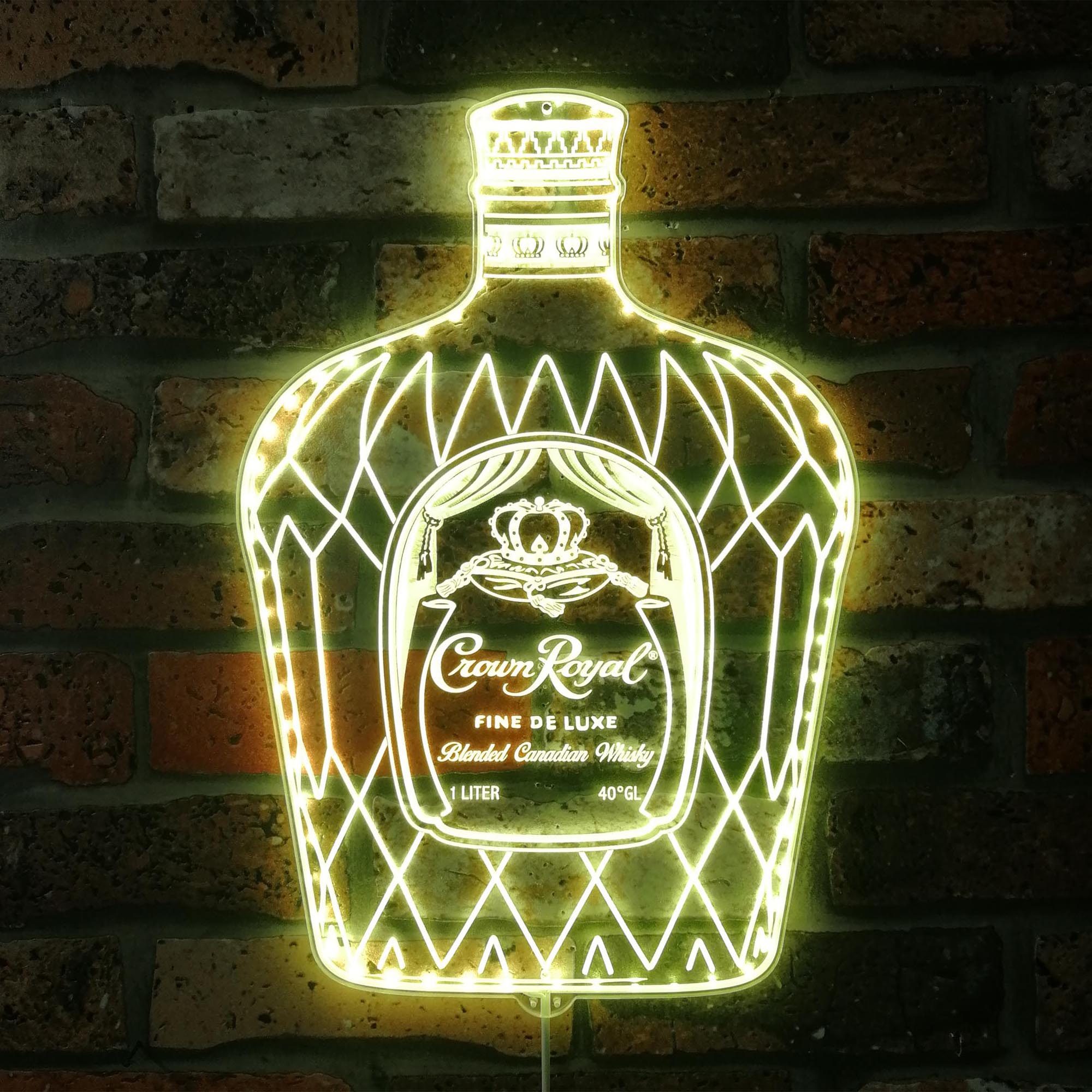 Crown Royal Bottle Dynamic RGB Edge Lit LED Sign