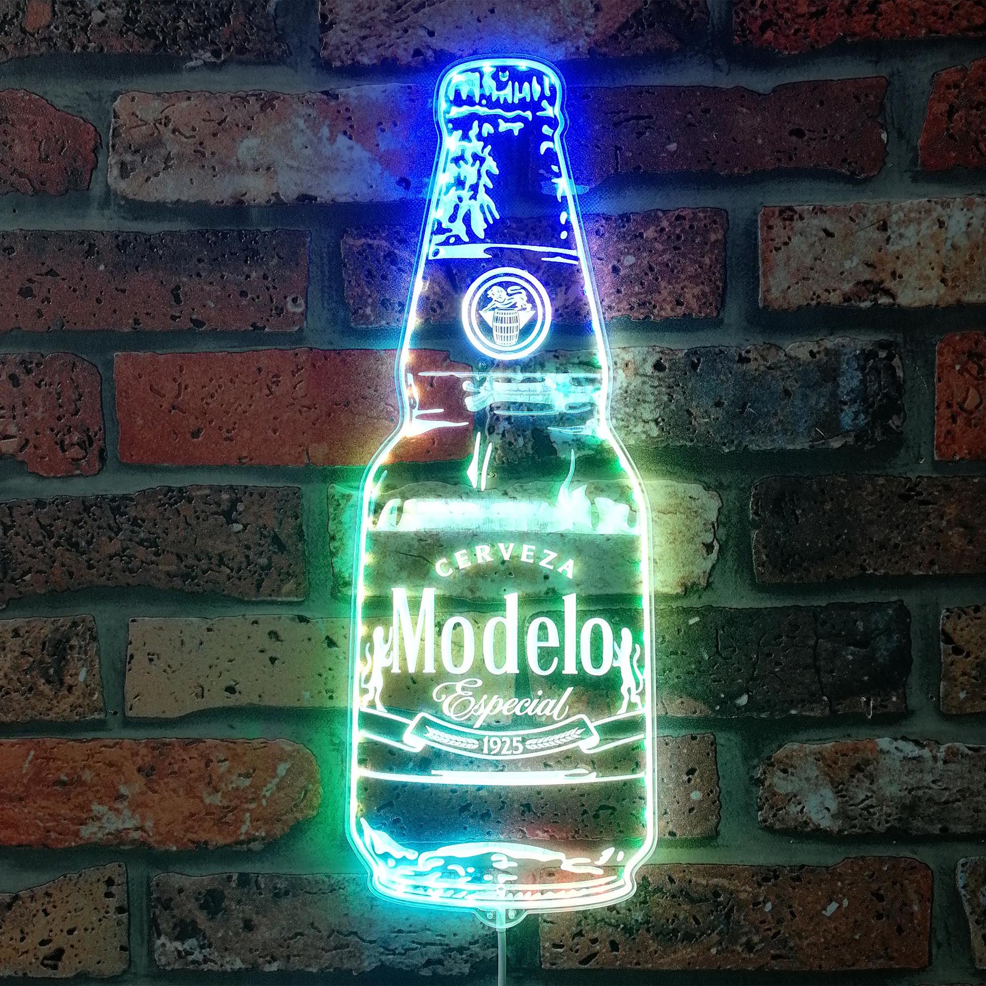 Modelo Cerveza Bottle Dynamic RGB Edge Lit LED Sign