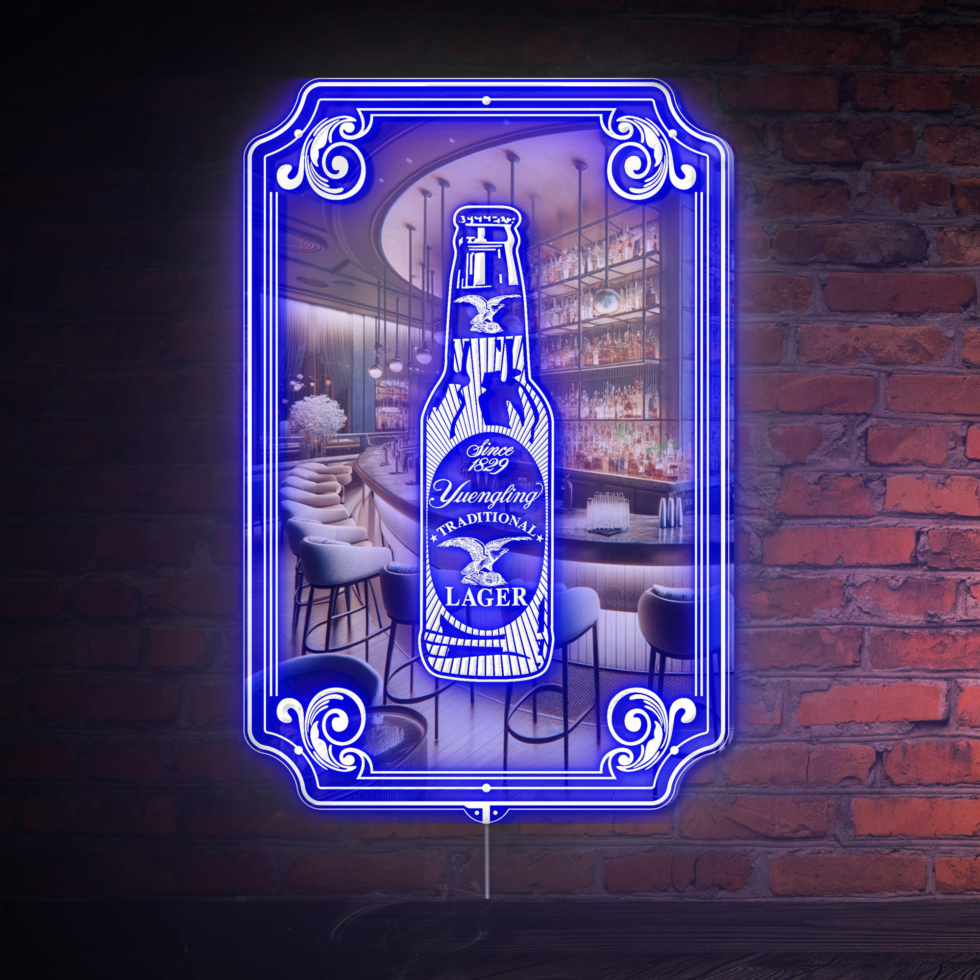 Yuengling bottle RGB LED Neon Sign with Elegant Mirror Backing | PROLEDSIGN