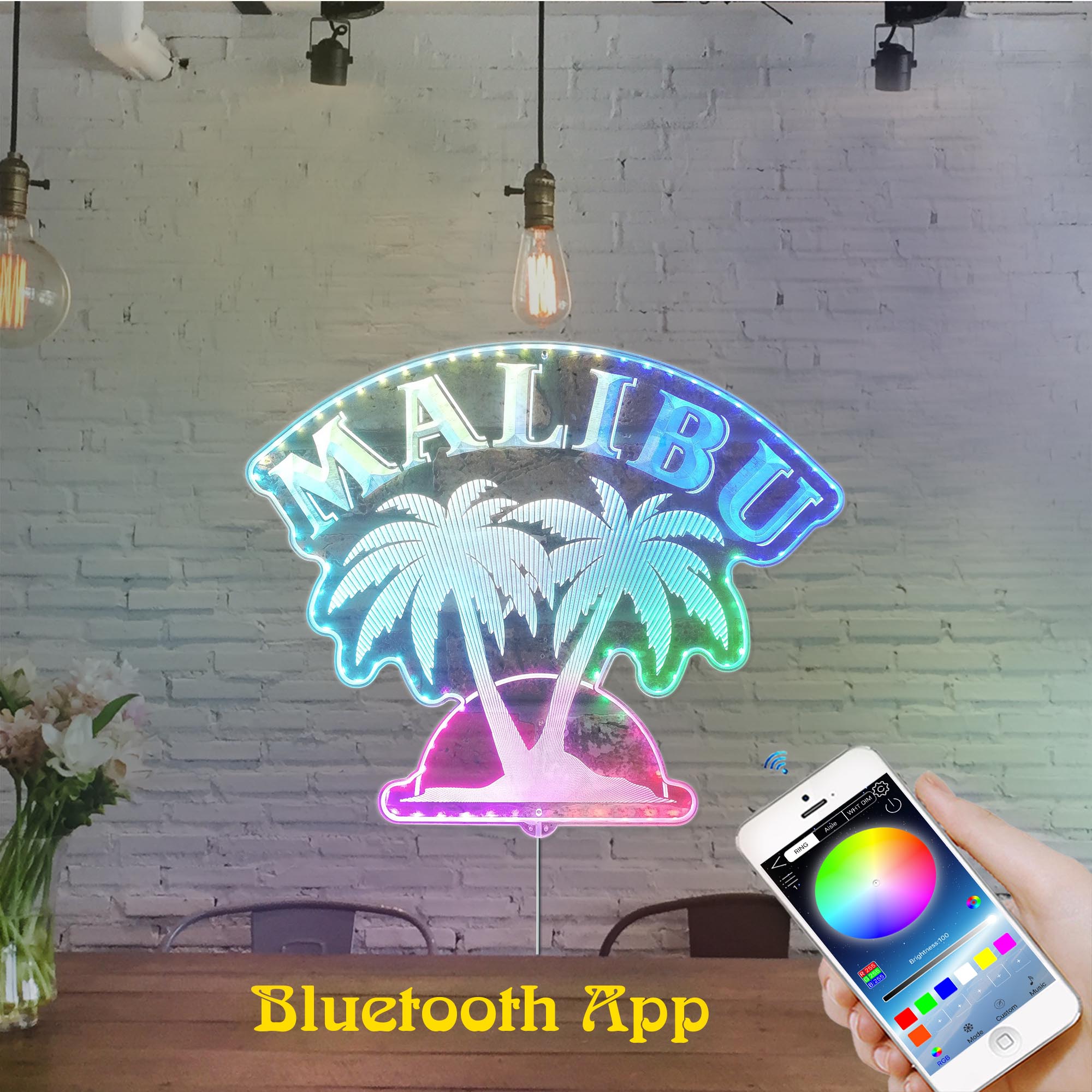 Malibu Dynamic RGB Edge Lit LED Sign