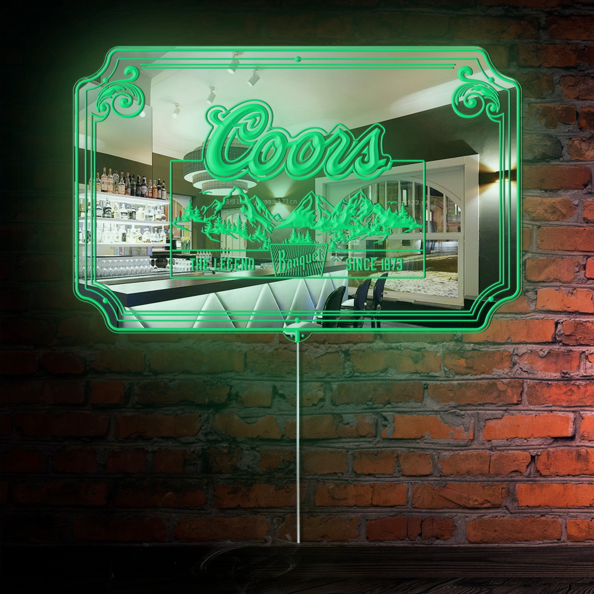 Coors Banquet the Legend RGB LED Neon Sign with Elegant Mirror Backing